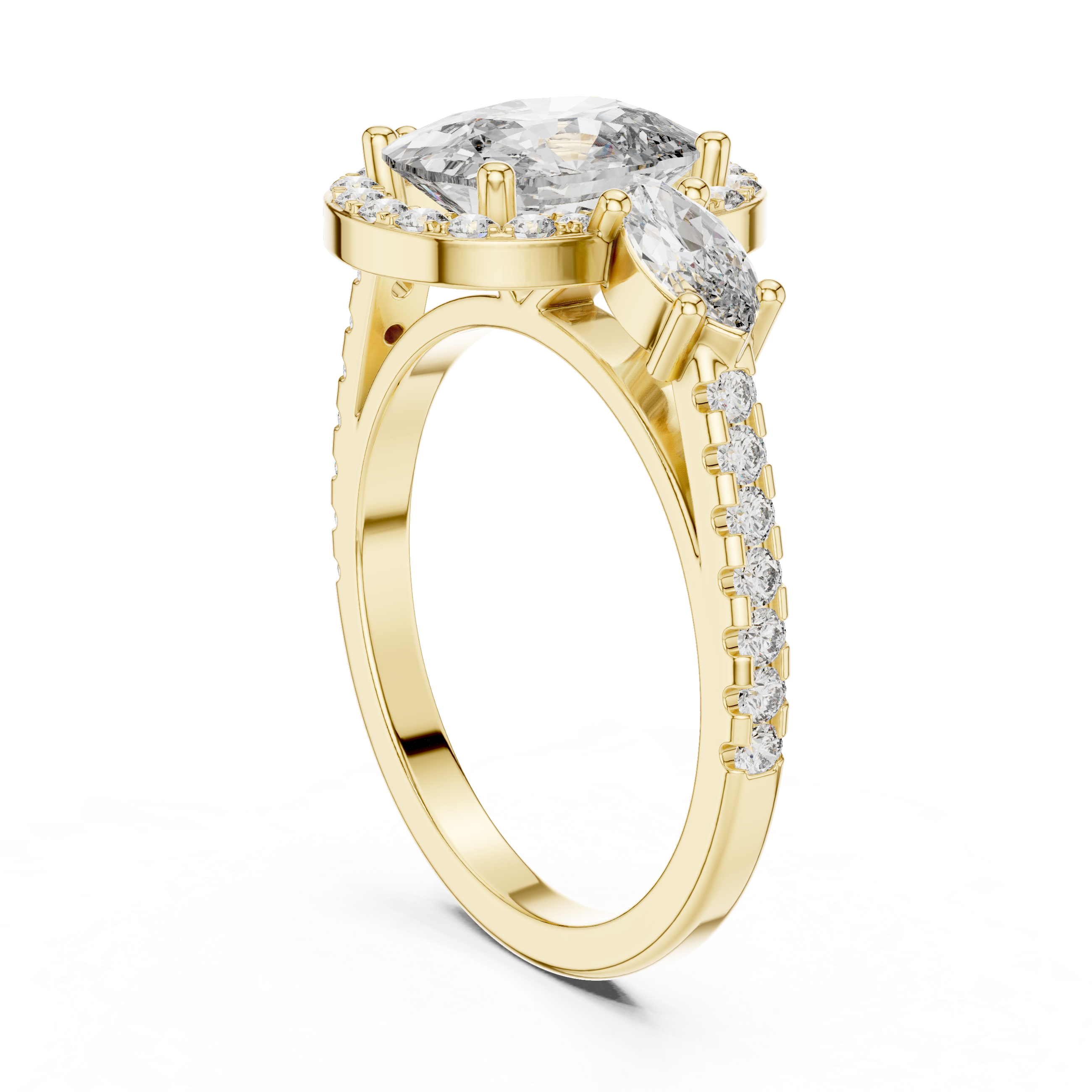 Oval & Marquise Brilliant Moissanite Diamond VVS1 Eternity Engagement Ring