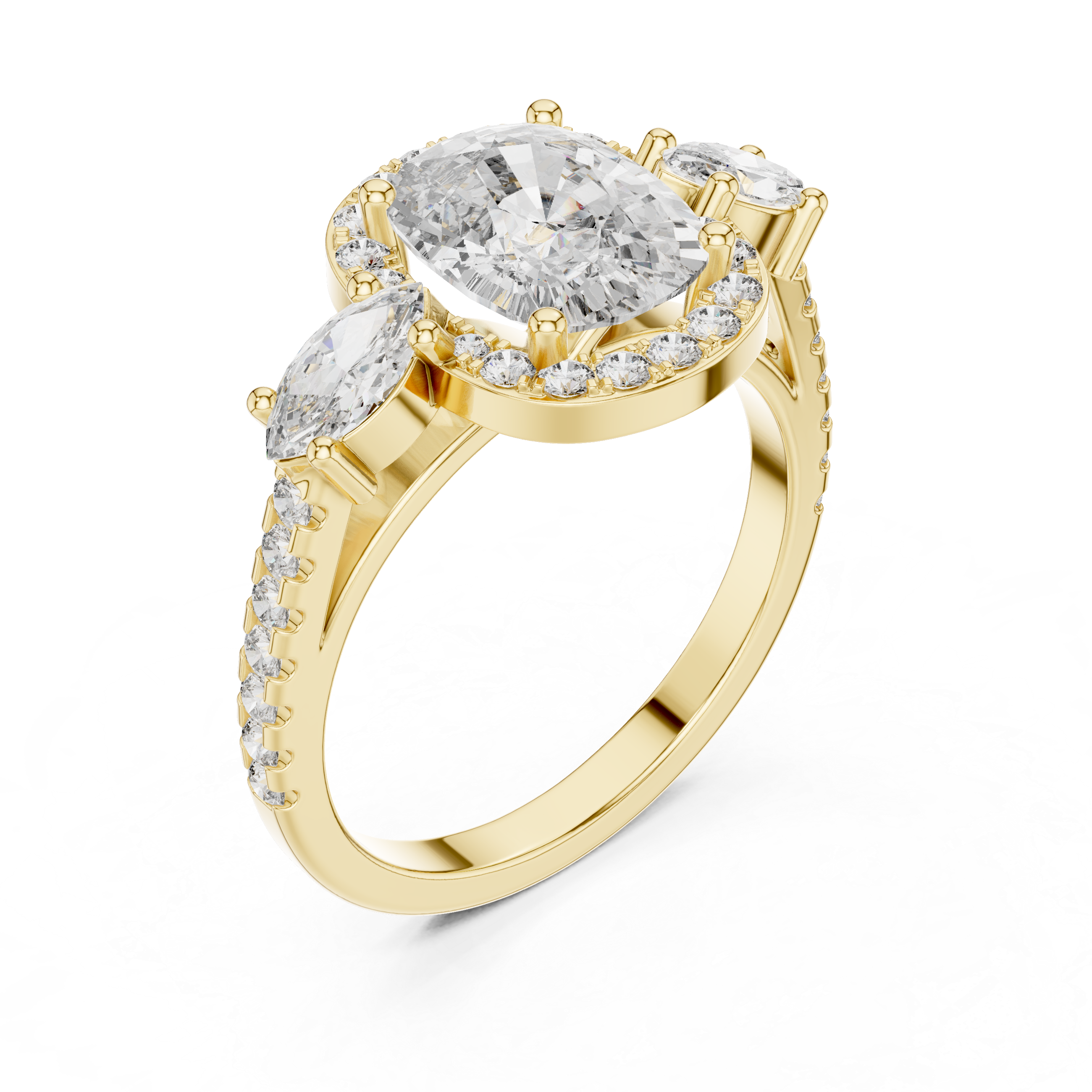 Oval & Marquise Brilliant Moissanite Diamond VVS1 Eternity Engagement Ring