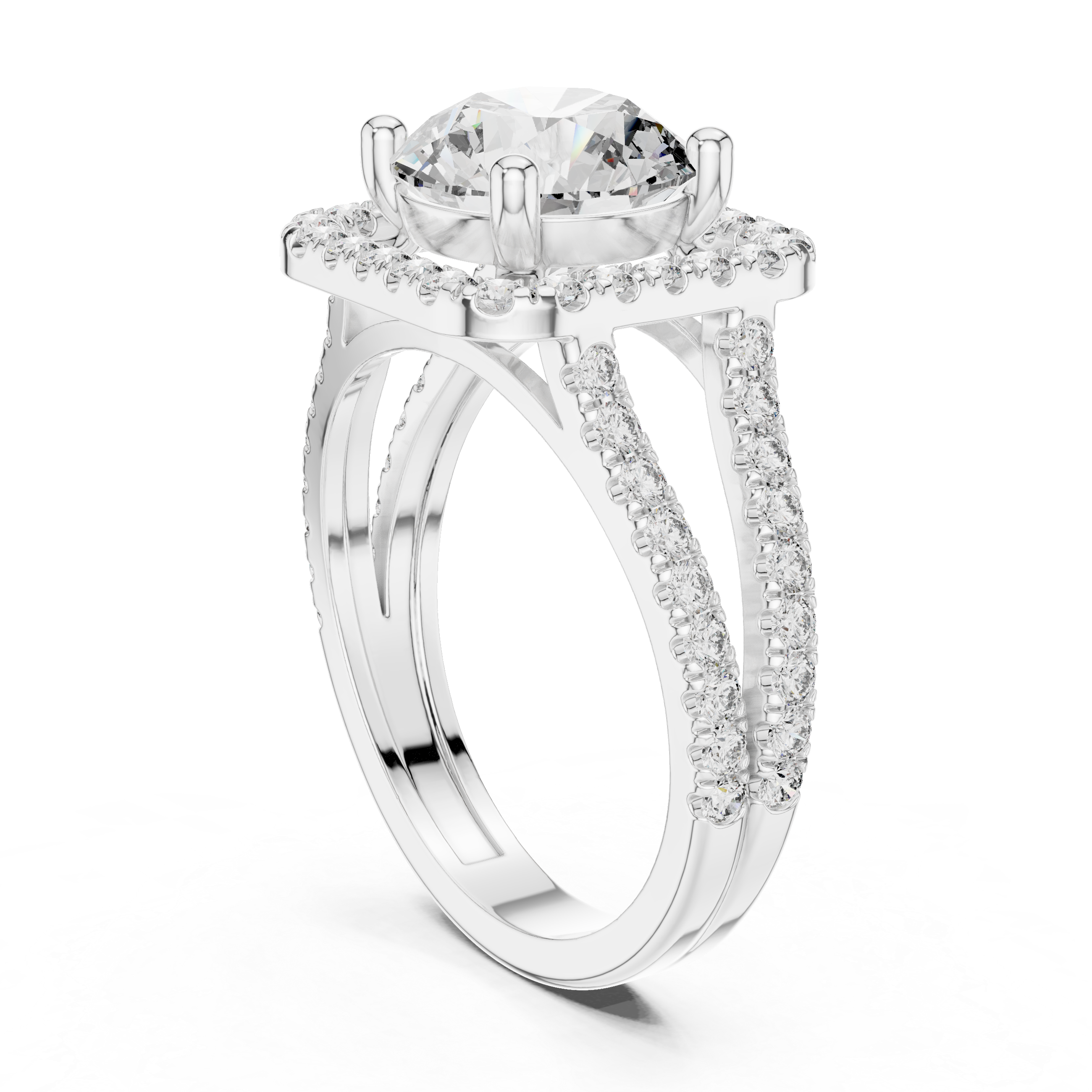 Round Brilliant Moissanite Diamond VVS1 Eternity Engagement Ring