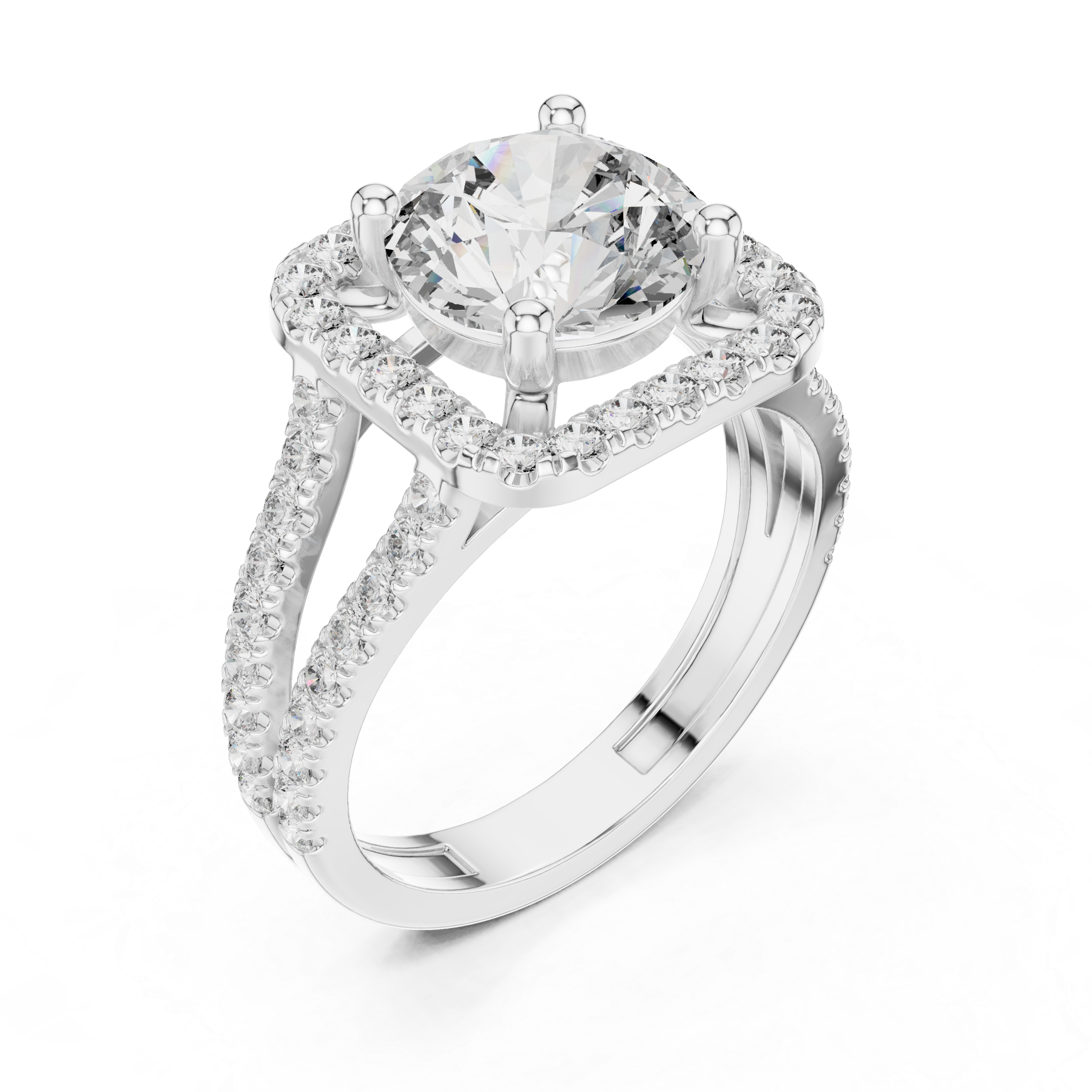 Round Brilliant Moissanite Diamond VVS1 Eternity Engagement Ring