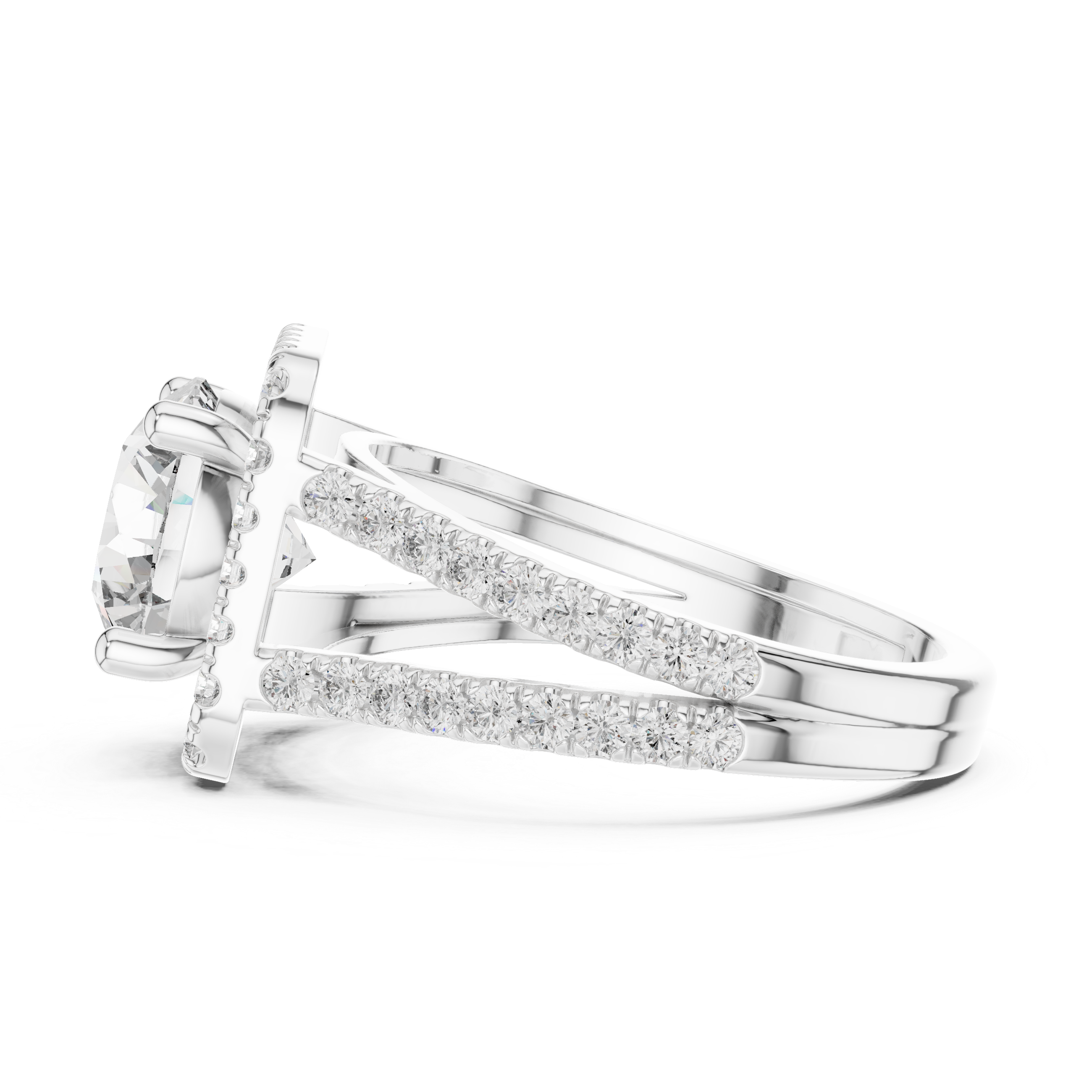 Round Brilliant Moissanite Diamond VVS1 Eternity Engagement Ring