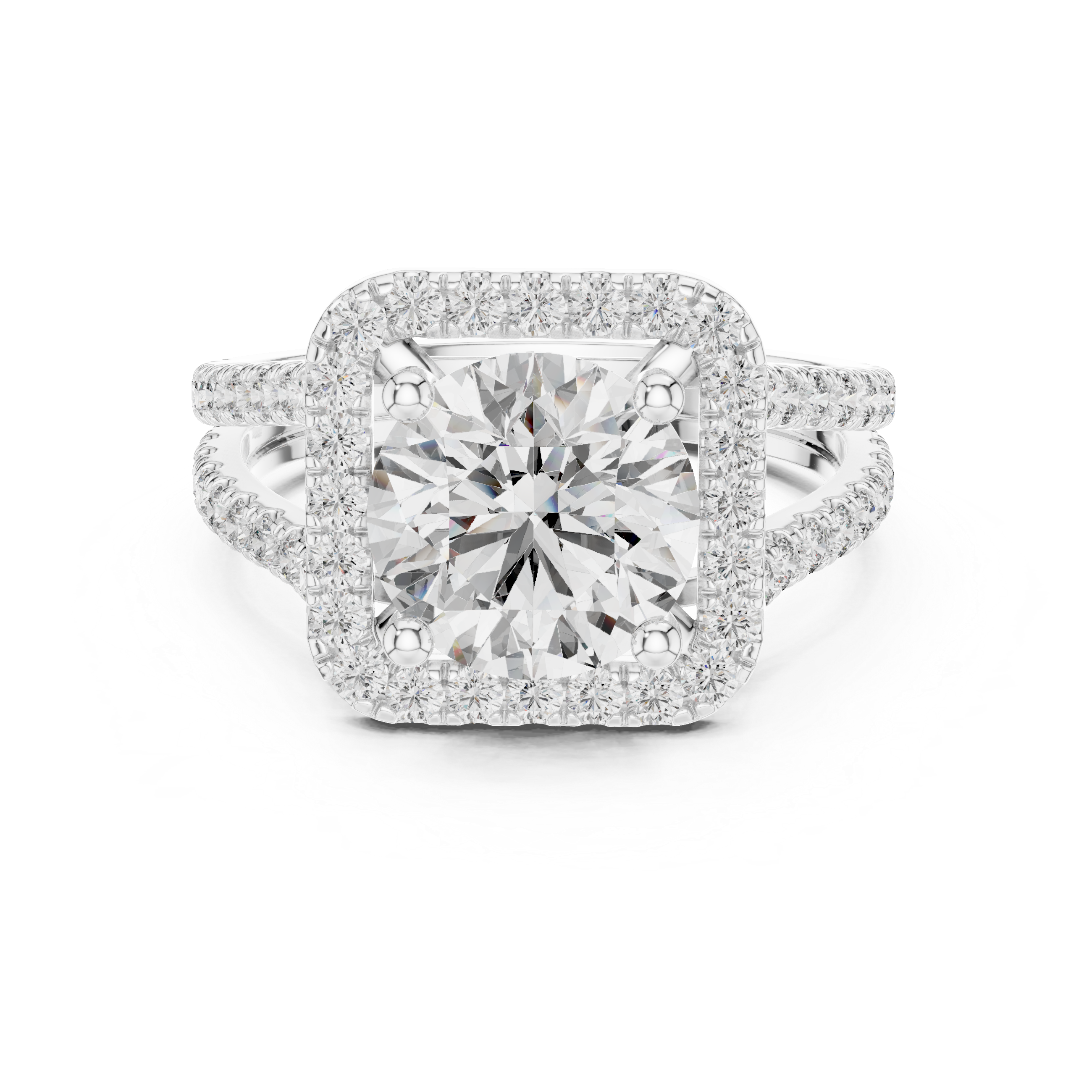 Round Brilliant Moissanite Diamond VVS1 Eternity Engagement Ring
