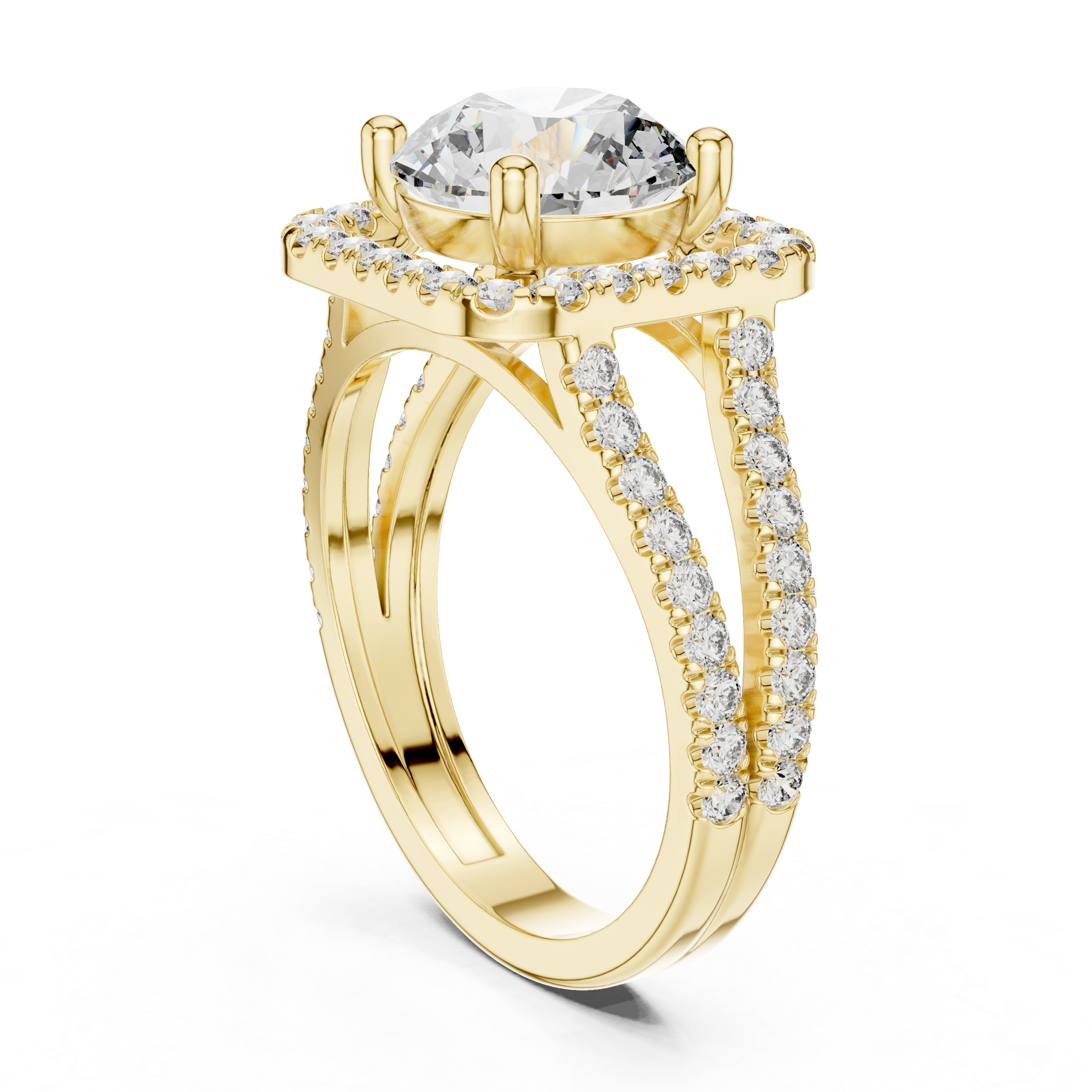 Round Brilliant Moissanite Diamond VVS1 Eternity Engagement Ring