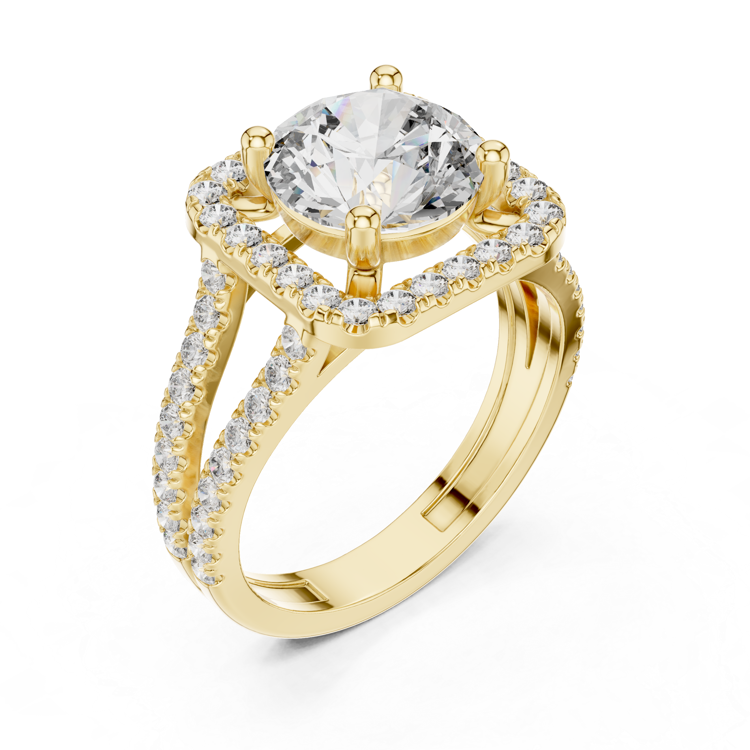Round Brilliant Moissanite Diamond VVS1 Eternity Engagement Ring