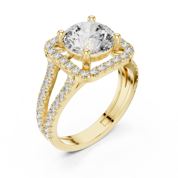 Round Brilliant Moissanite Diamond VVS1 Eternity Engagement Ring