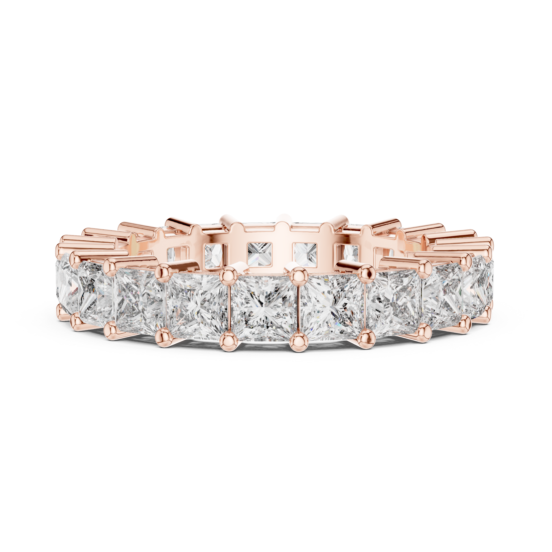 Princess Cut Brilliant Moissanite Diamond VVS1 Eternity Band