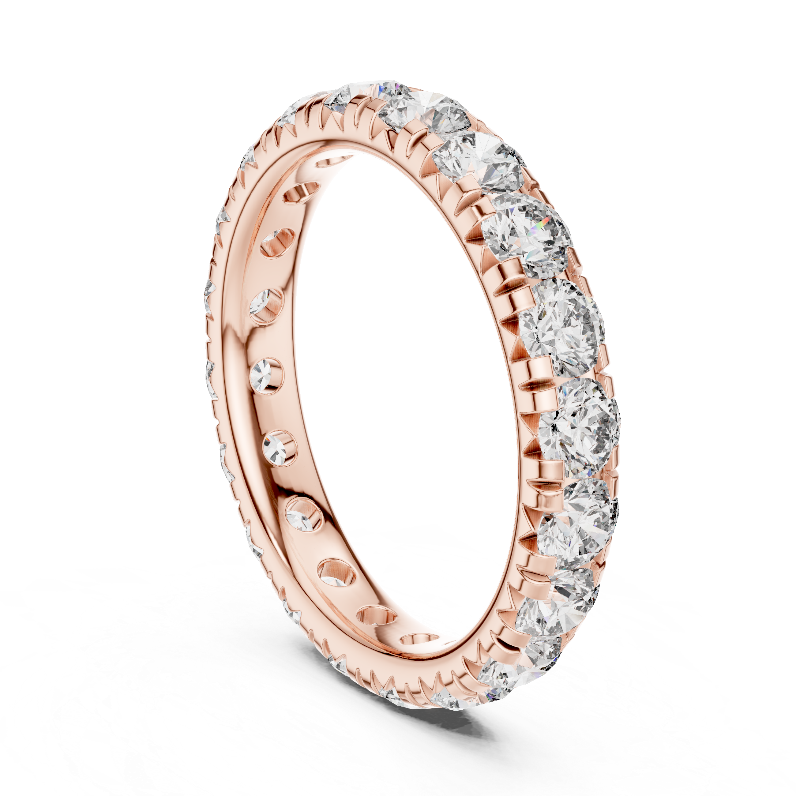 Round Cut Brilliant Moissanite Diamond VVS1 Eternity Band