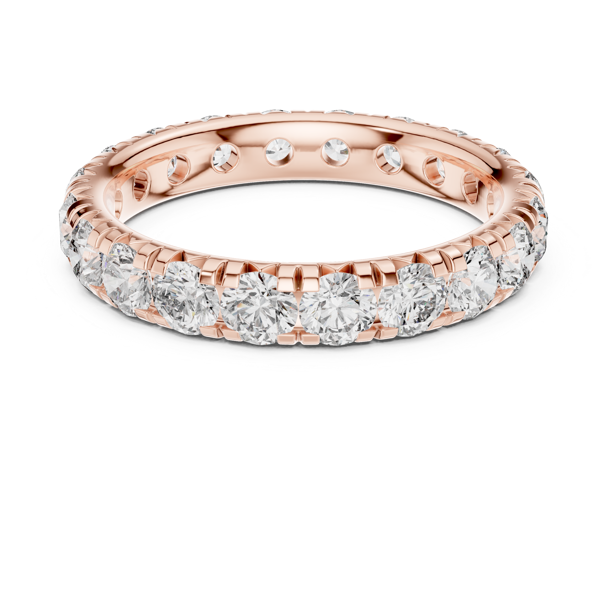 Round Cut Brilliant Moissanite Diamond VVS1 Eternity Band