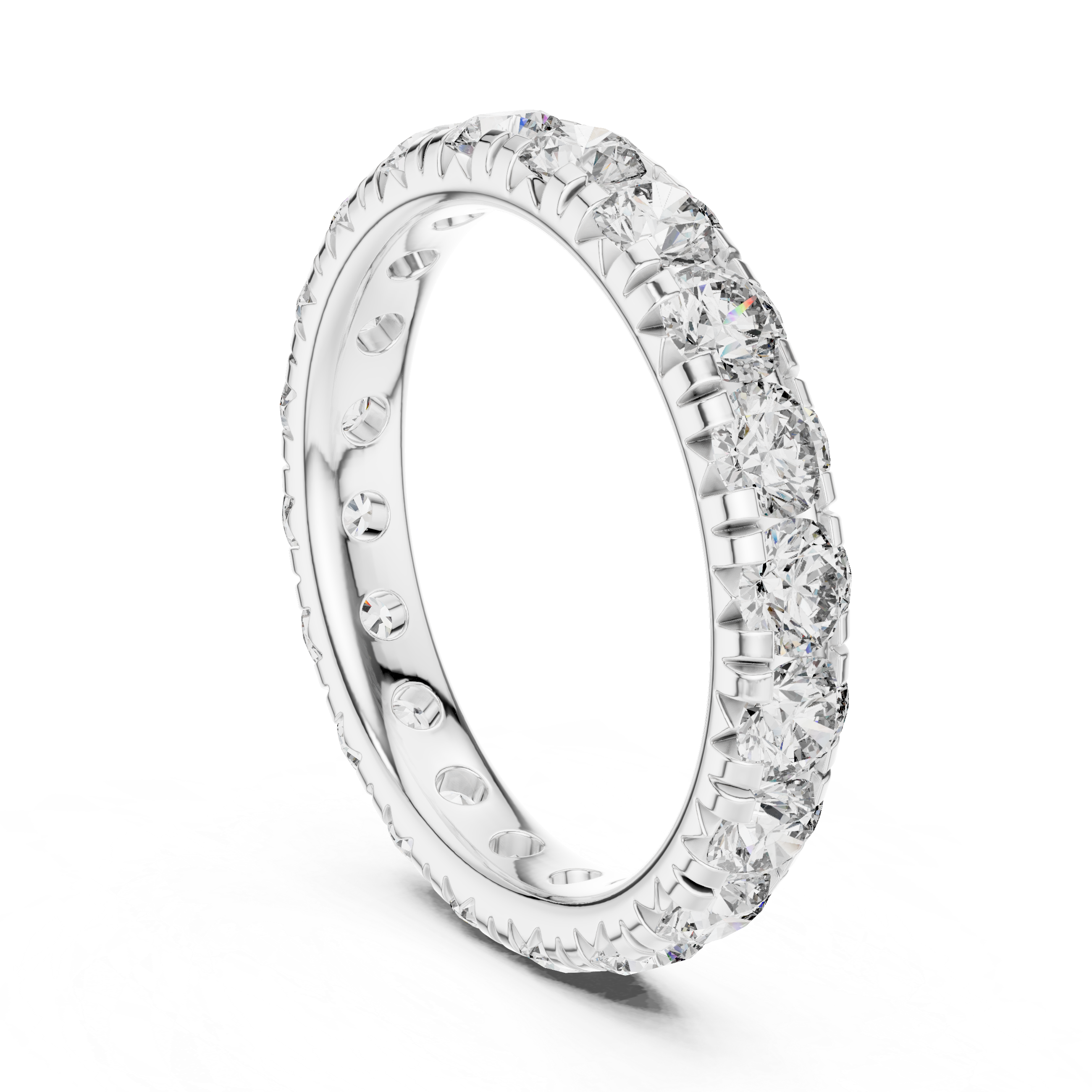 Round Cut Brilliant Moissanite Diamond VVS1 Eternity Band