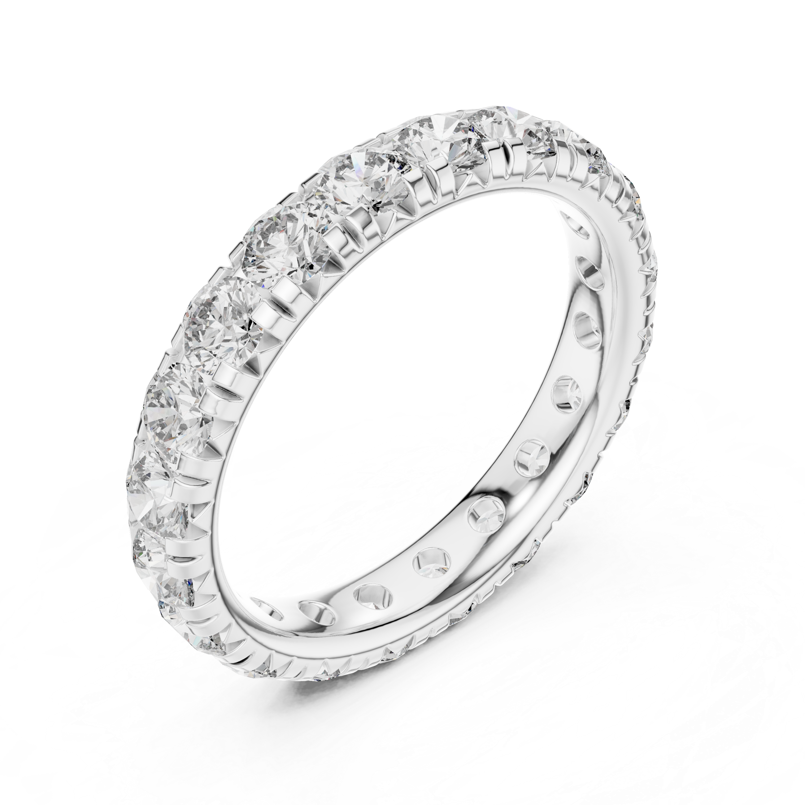 Round Cut Brilliant Moissanite Diamond VVS1 Eternity Band
