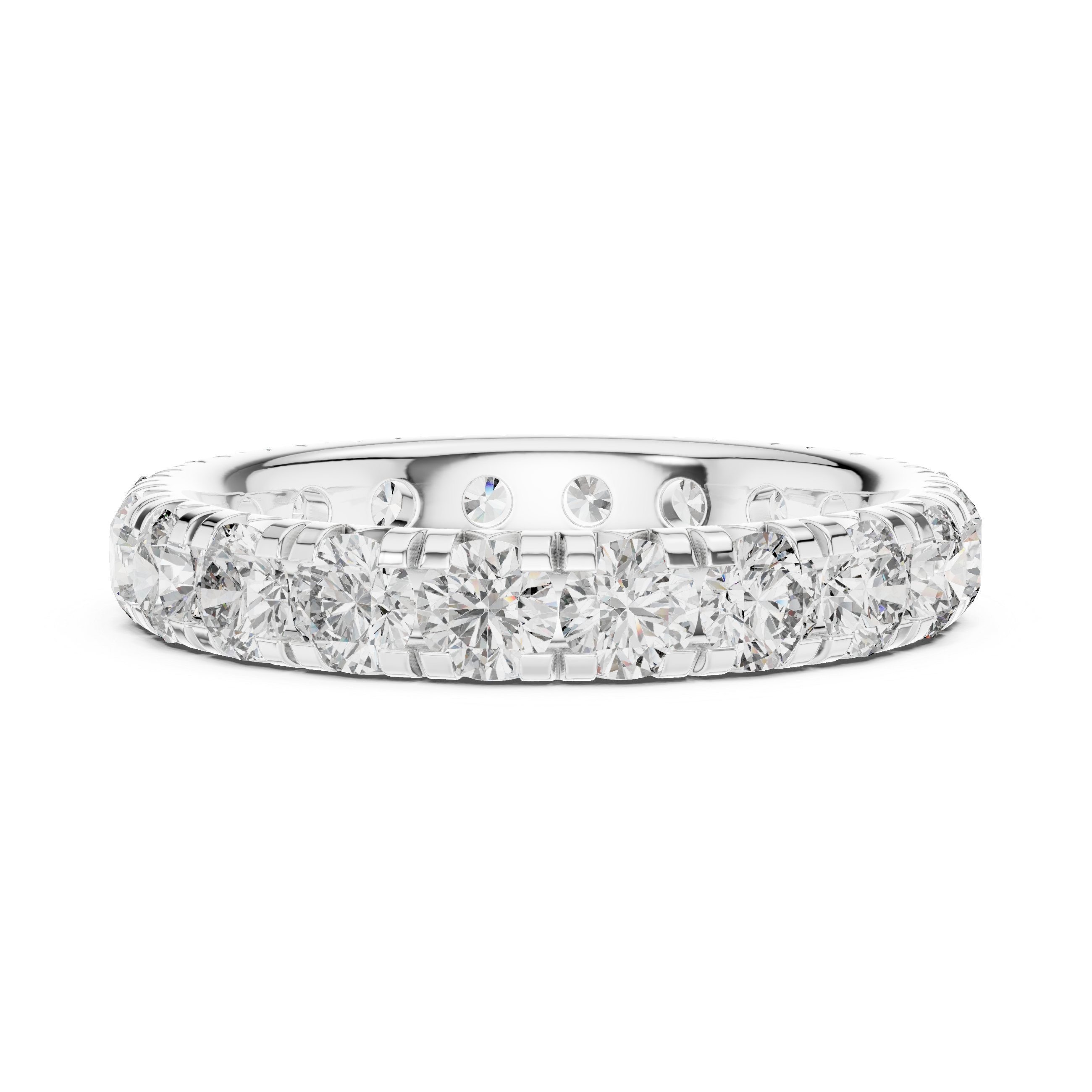 Round Cut Brilliant Moissanite Diamond VVS1 Eternity Band