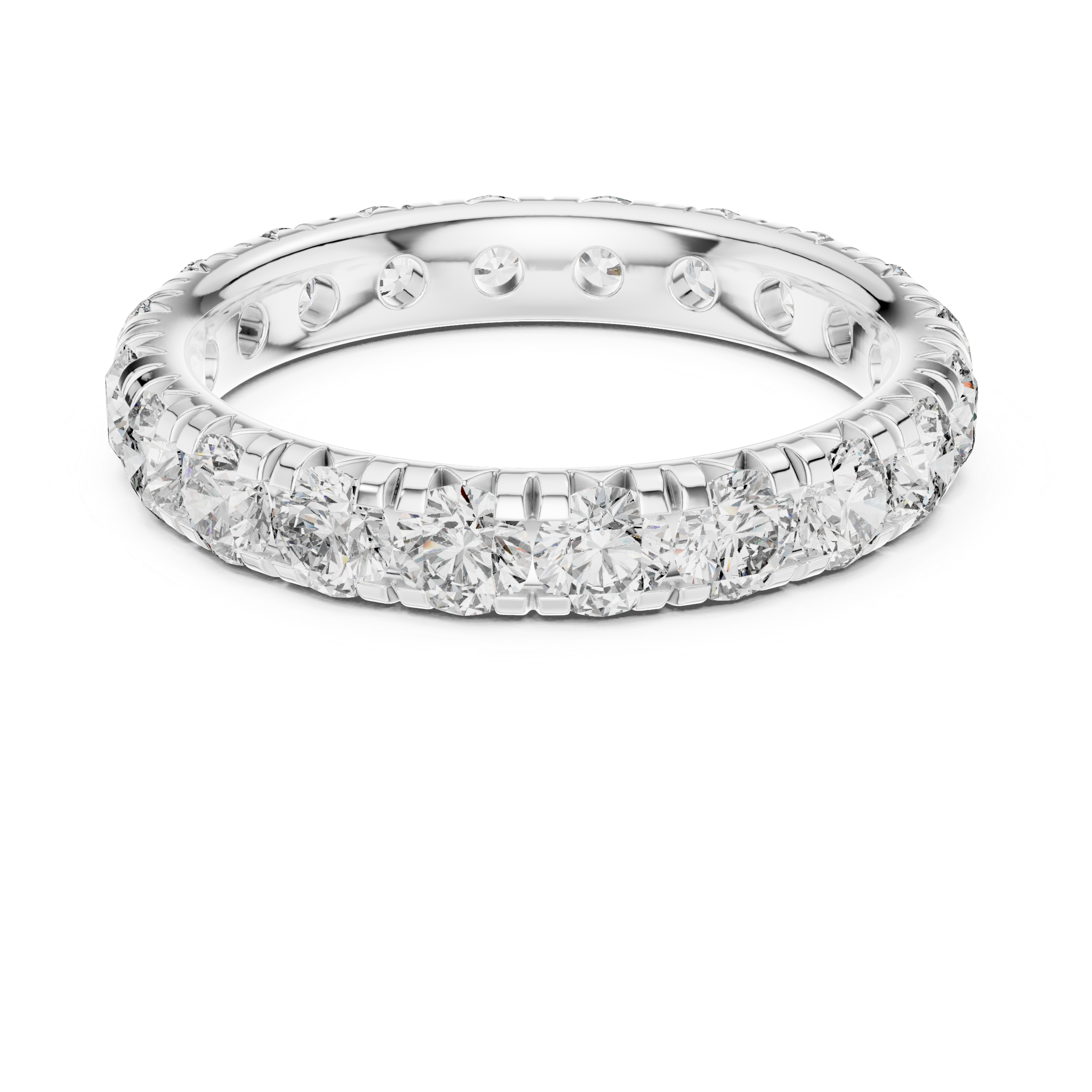 Round Cut Brilliant Moissanite Diamond VVS1 Eternity Band