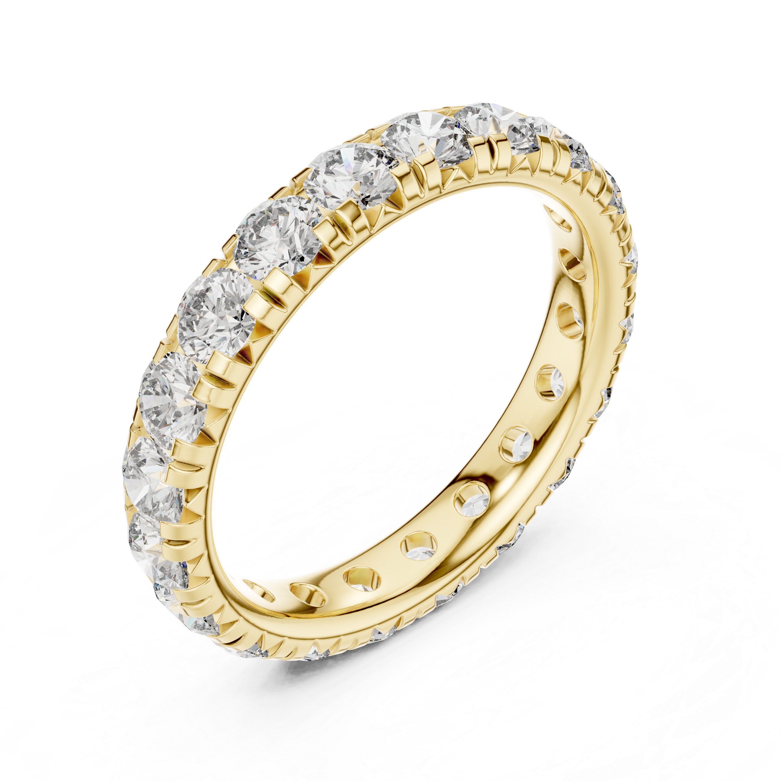 Round Cut Brilliant Moissanite Diamond VVS1 Eternity Band