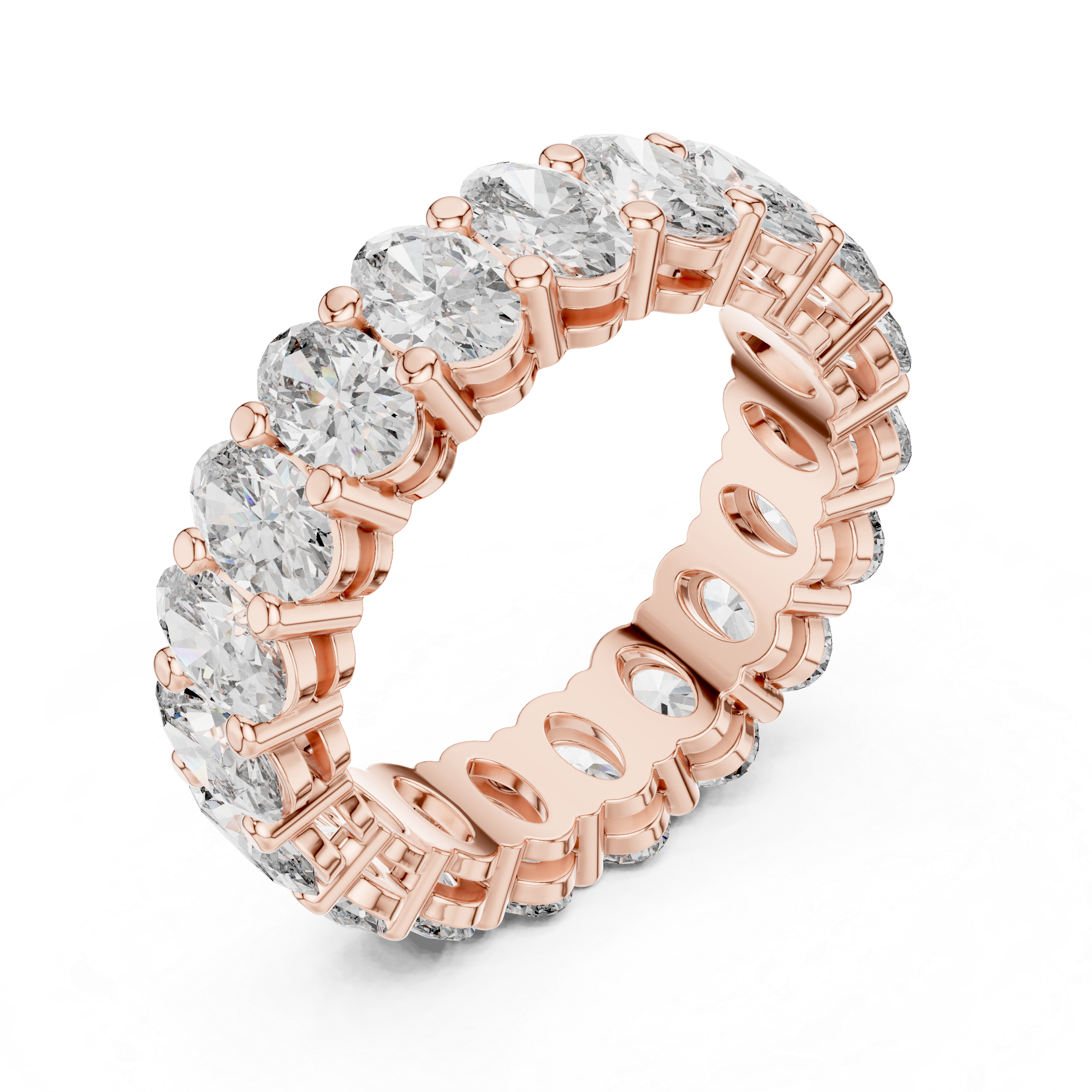 Oval Cut Brilliant Moissanite Diamond VVS1 Eternity Band