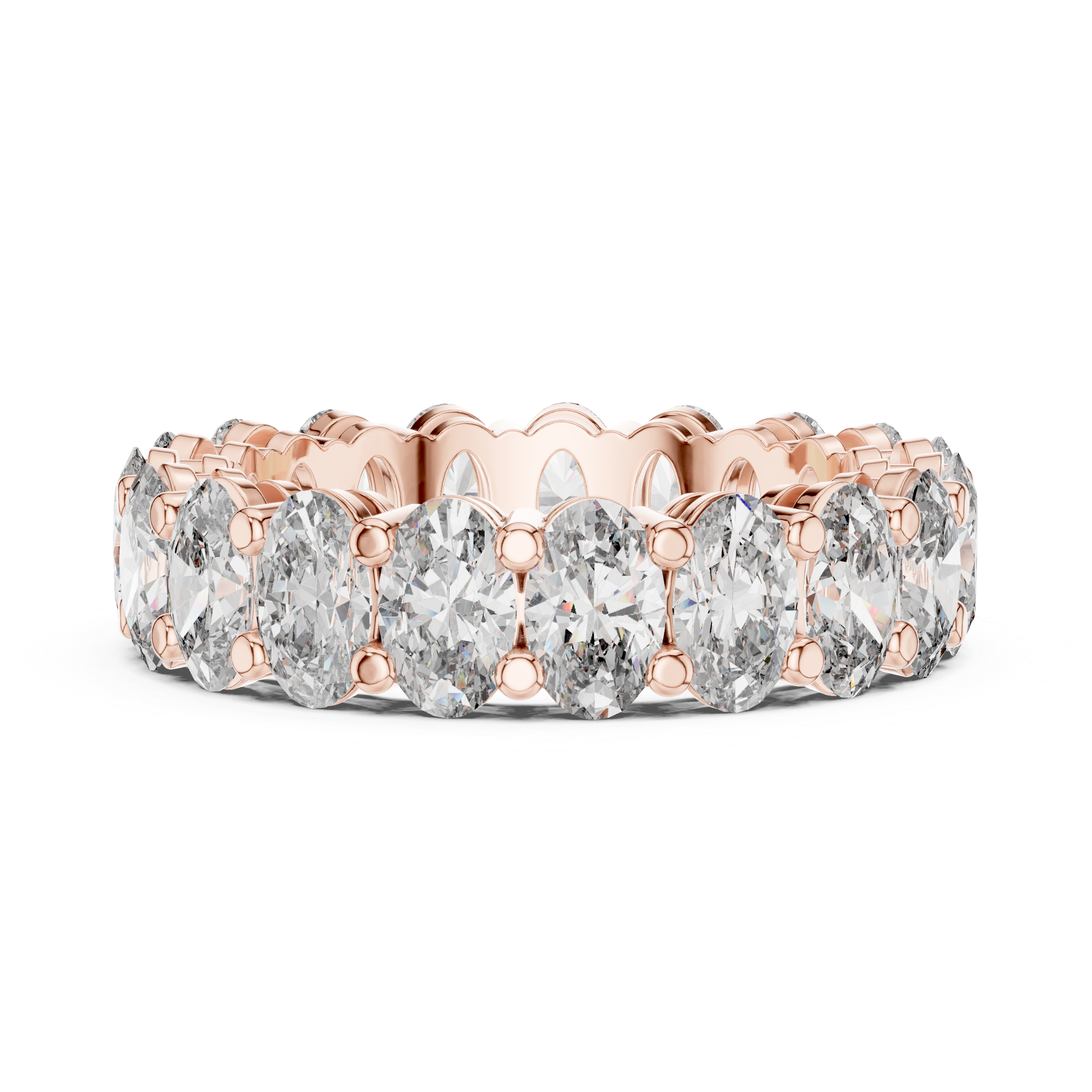 Oval Cut Brilliant Moissanite Diamond VVS1 Eternity Band