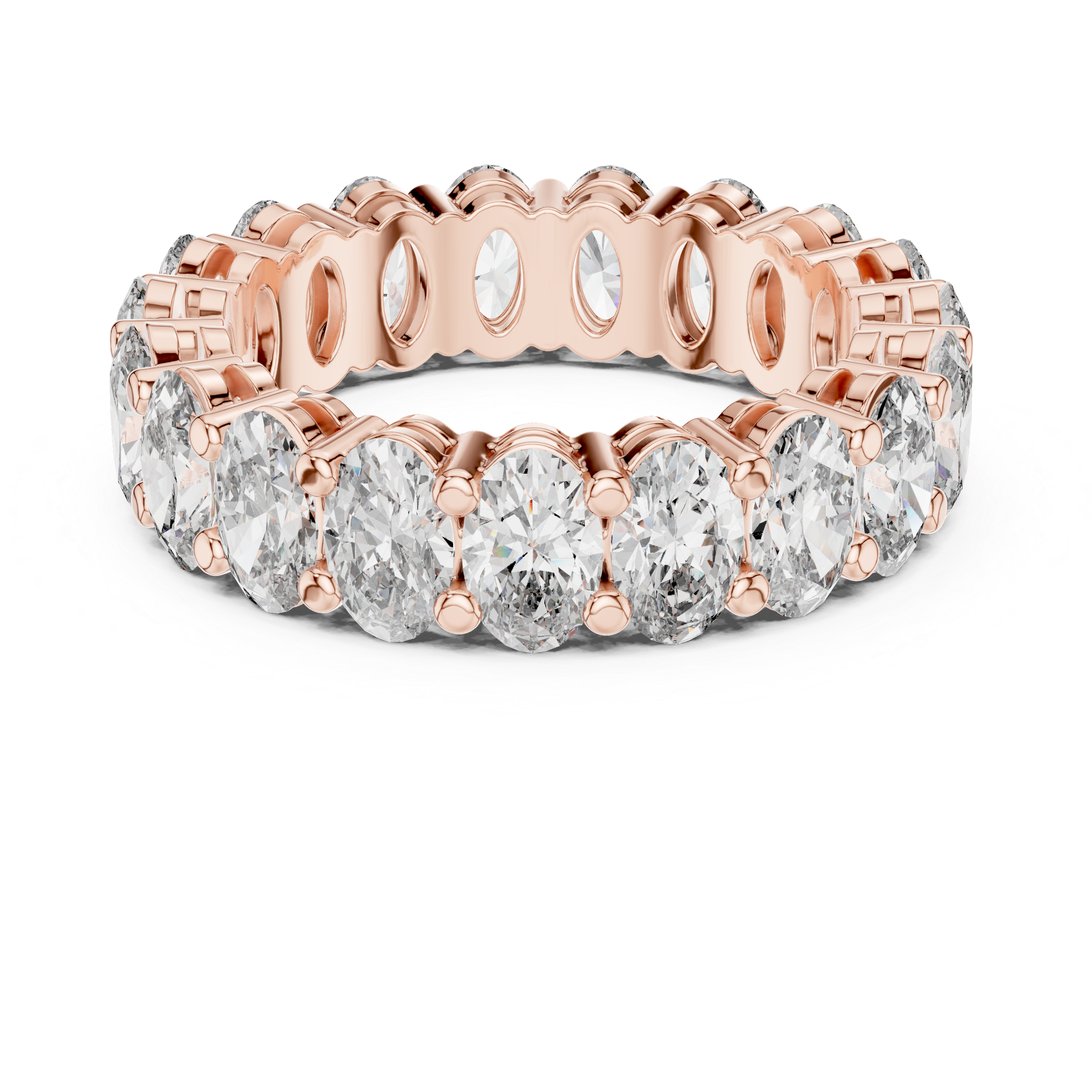 Oval Cut Brilliant Moissanite Diamond VVS1 Eternity Band