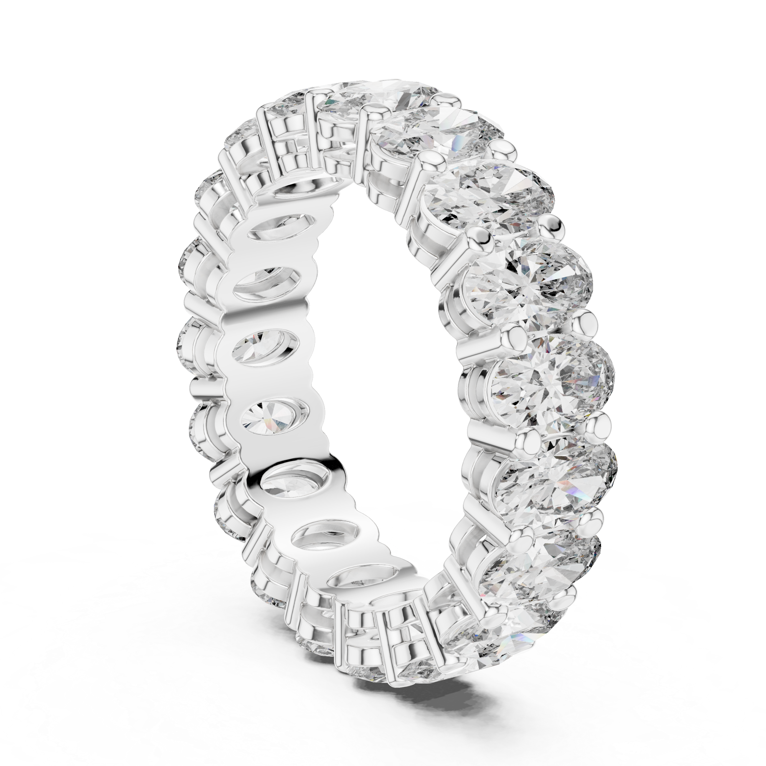 Oval Cut Brilliant Moissanite Diamond VVS1 Eternity Band