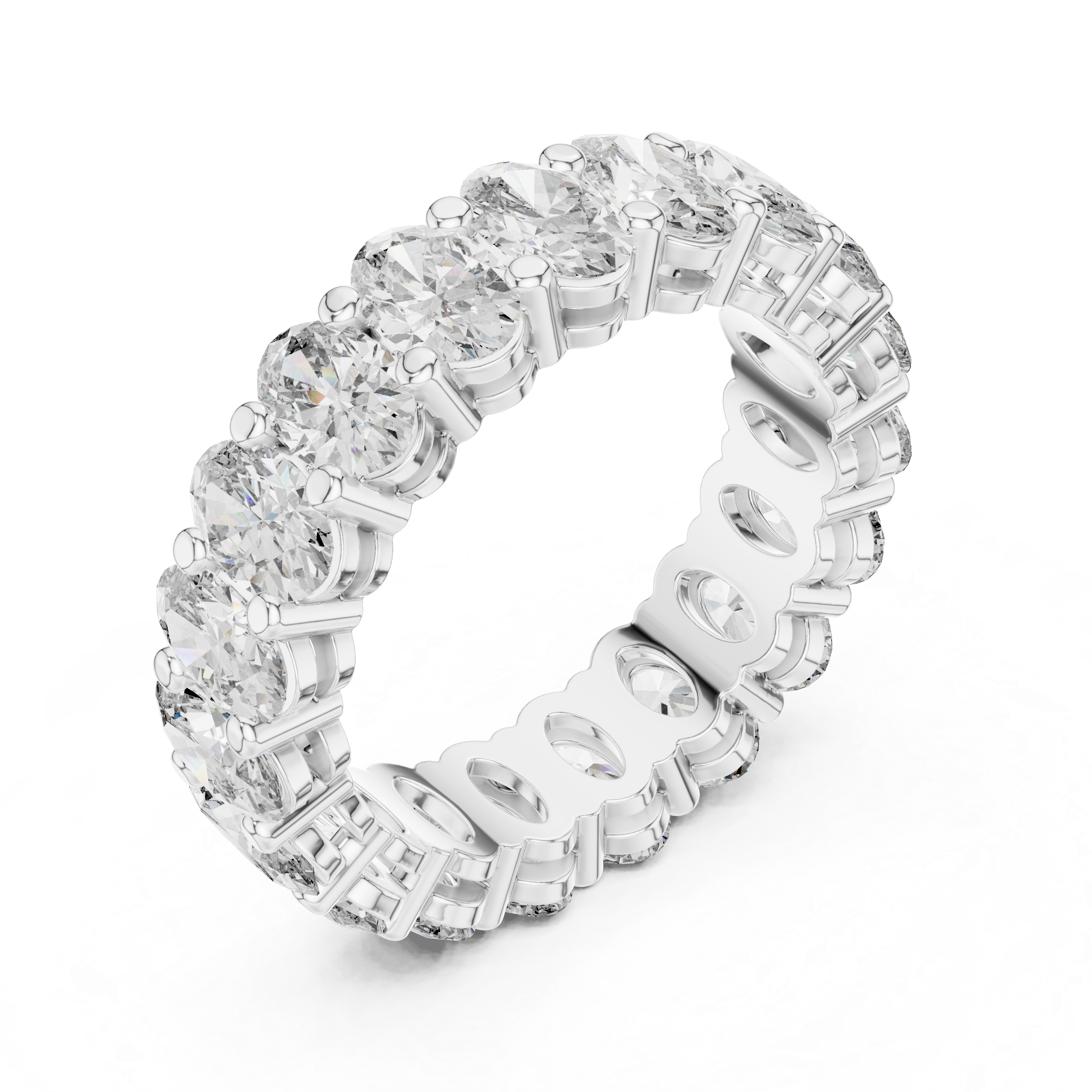 Oval Cut Brilliant Moissanite Diamond VVS1 Eternity Band
