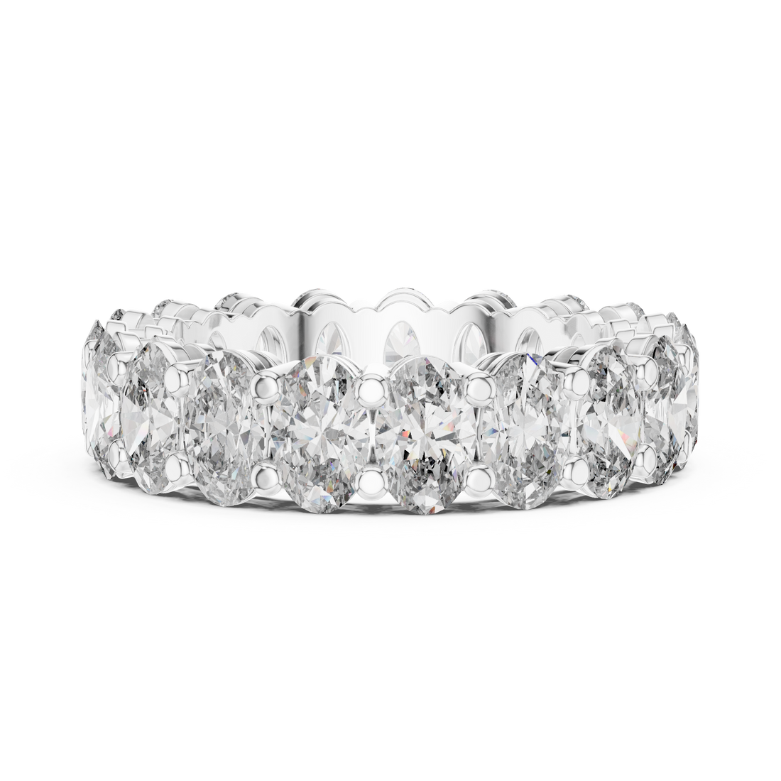 Oval Cut Brilliant Moissanite Diamond VVS1 Eternity Band