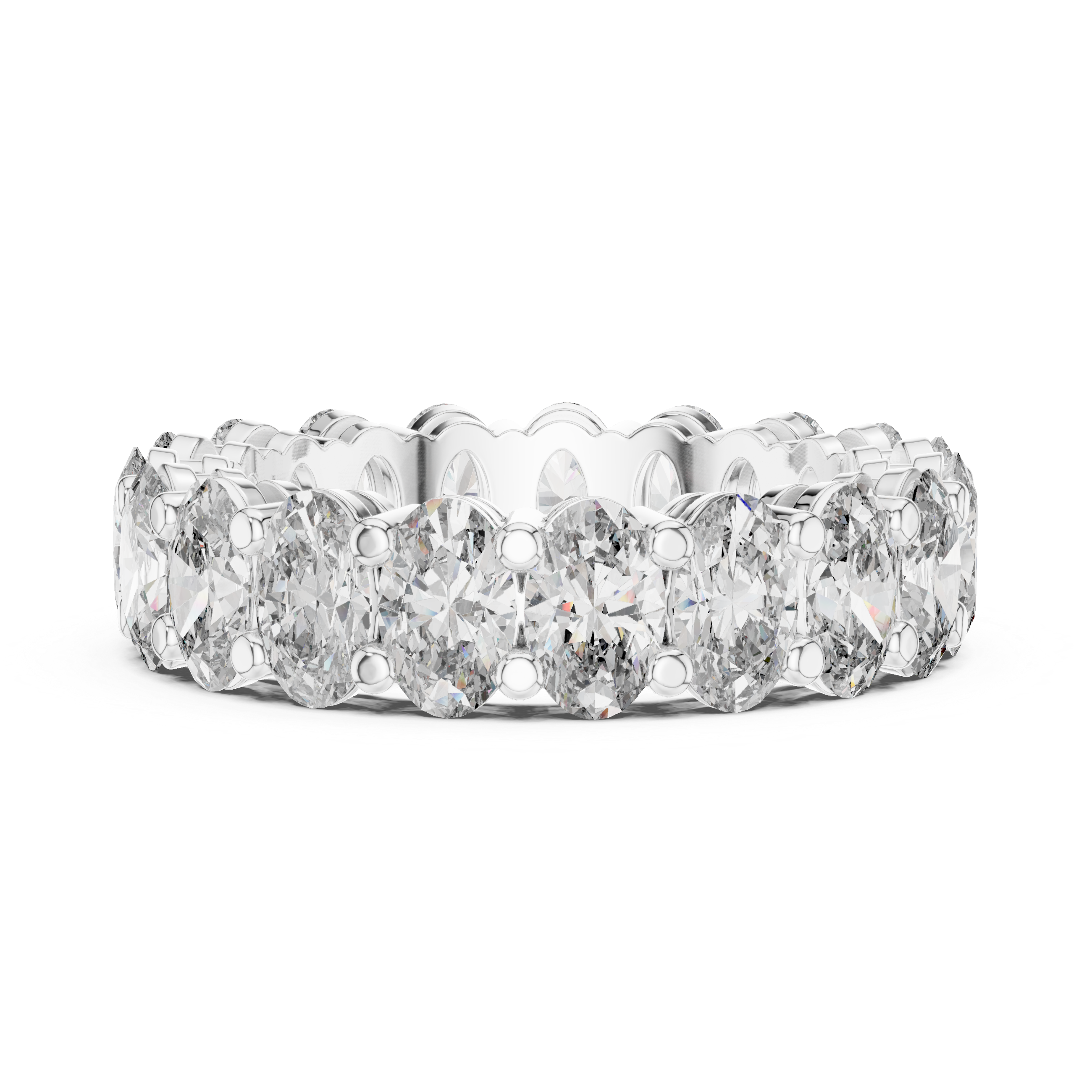 Oval Cut Brilliant Moissanite Diamond VVS1 Eternity Band