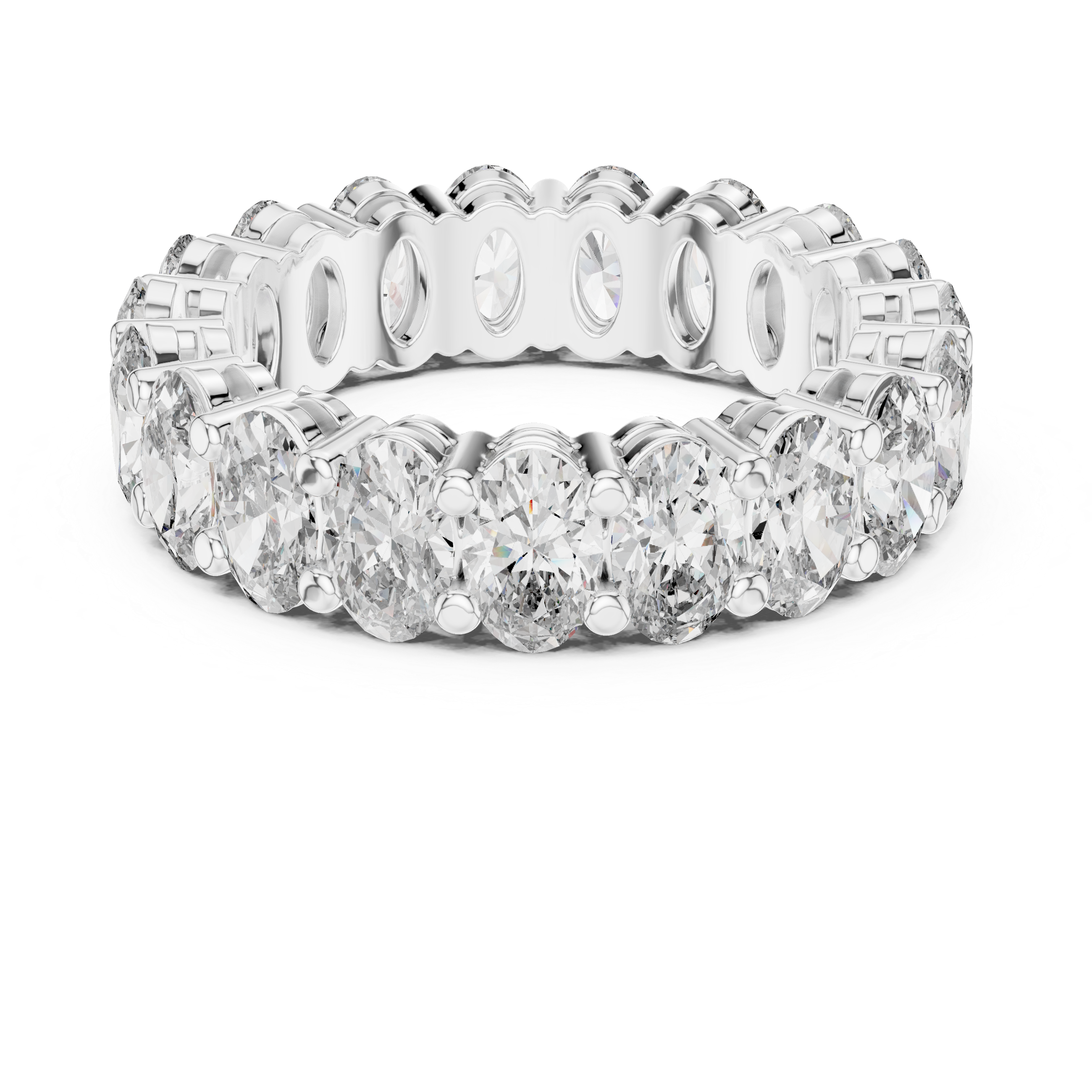 Oval Cut Brilliant Moissanite Diamond VVS1 Eternity Band