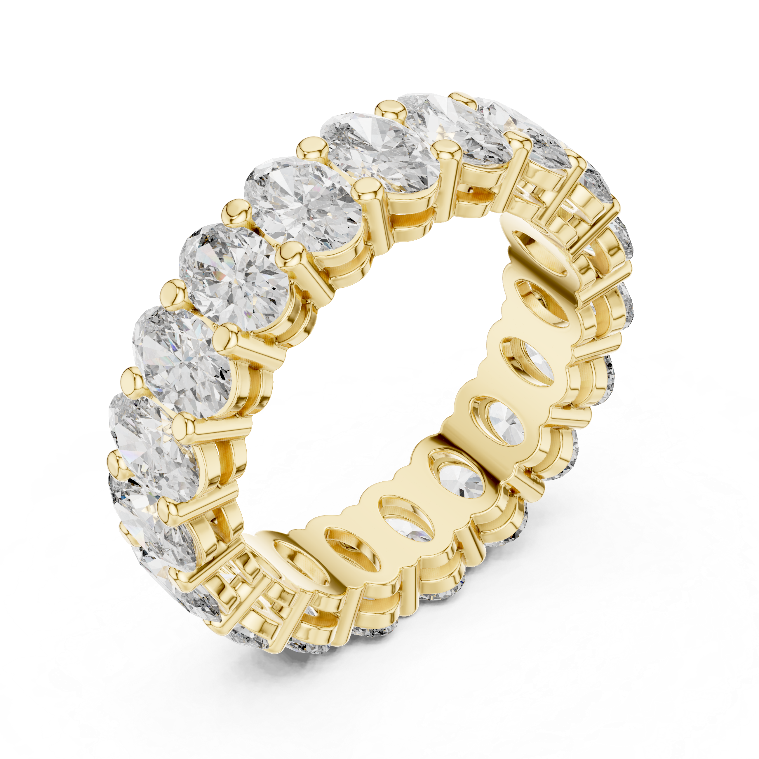 Oval Cut Brilliant Moissanite Diamond VVS1 Eternity Band