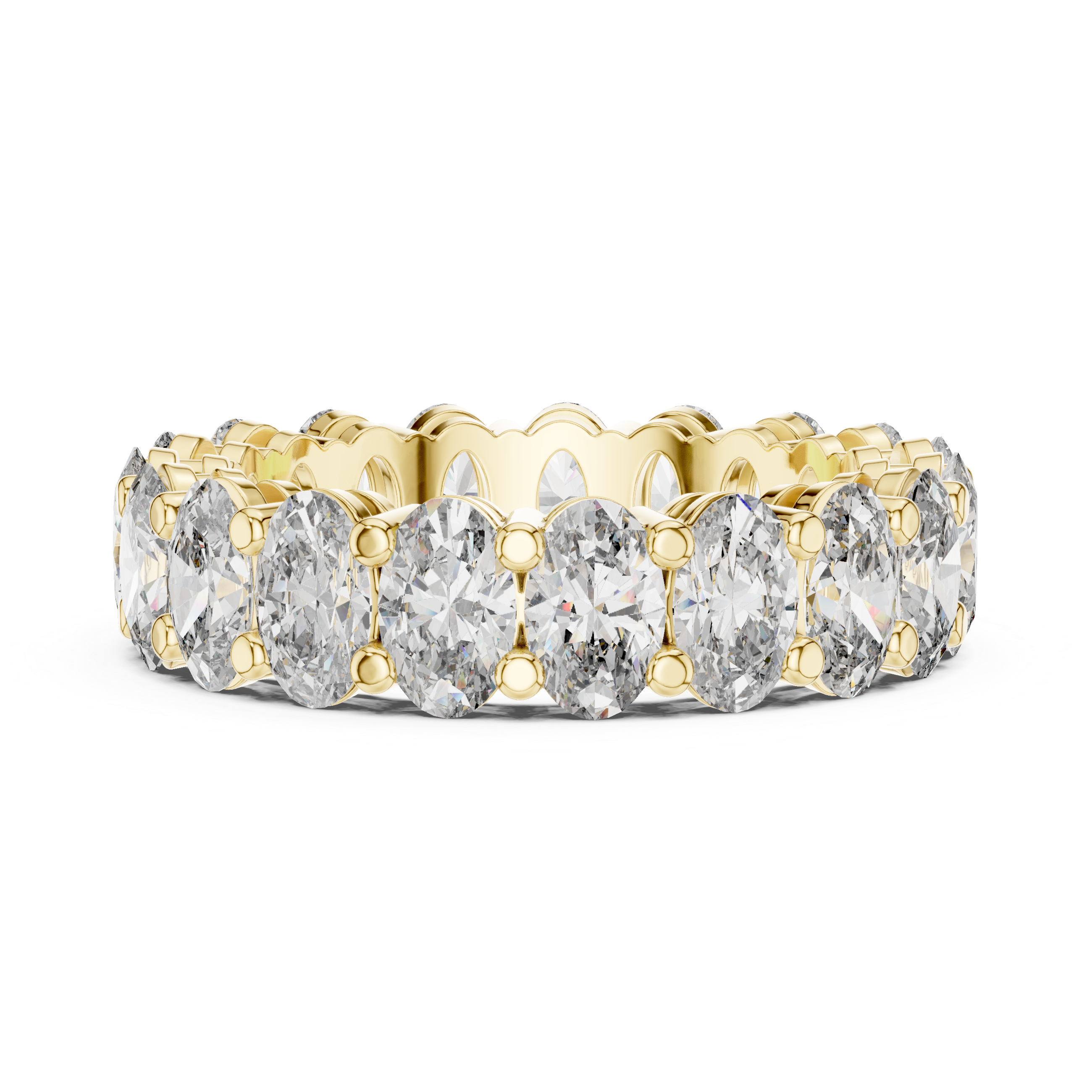 Oval Cut Brilliant Moissanite Diamond VVS1 Eternity Band