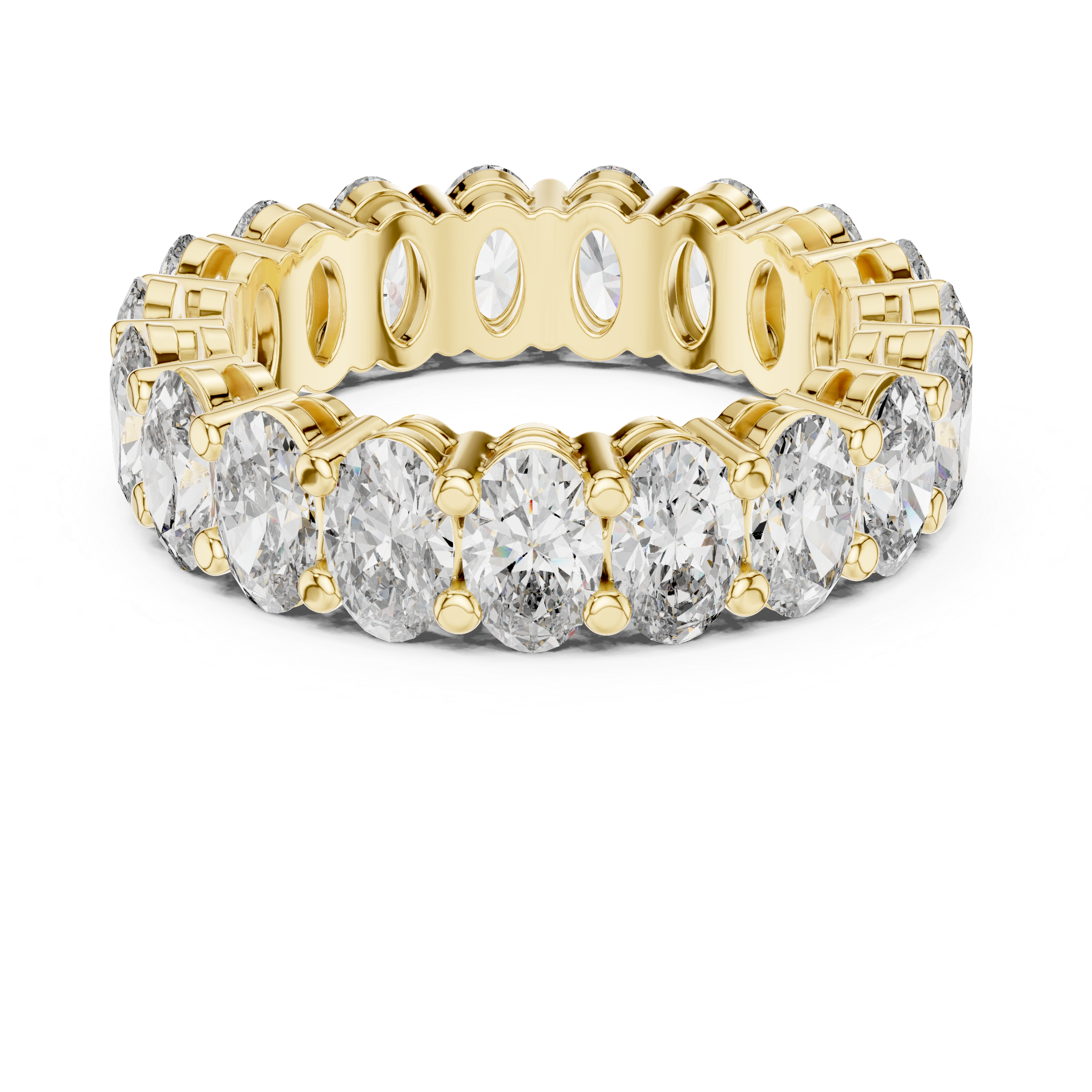 Oval Cut Brilliant Moissanite Diamond VVS1 Eternity Band