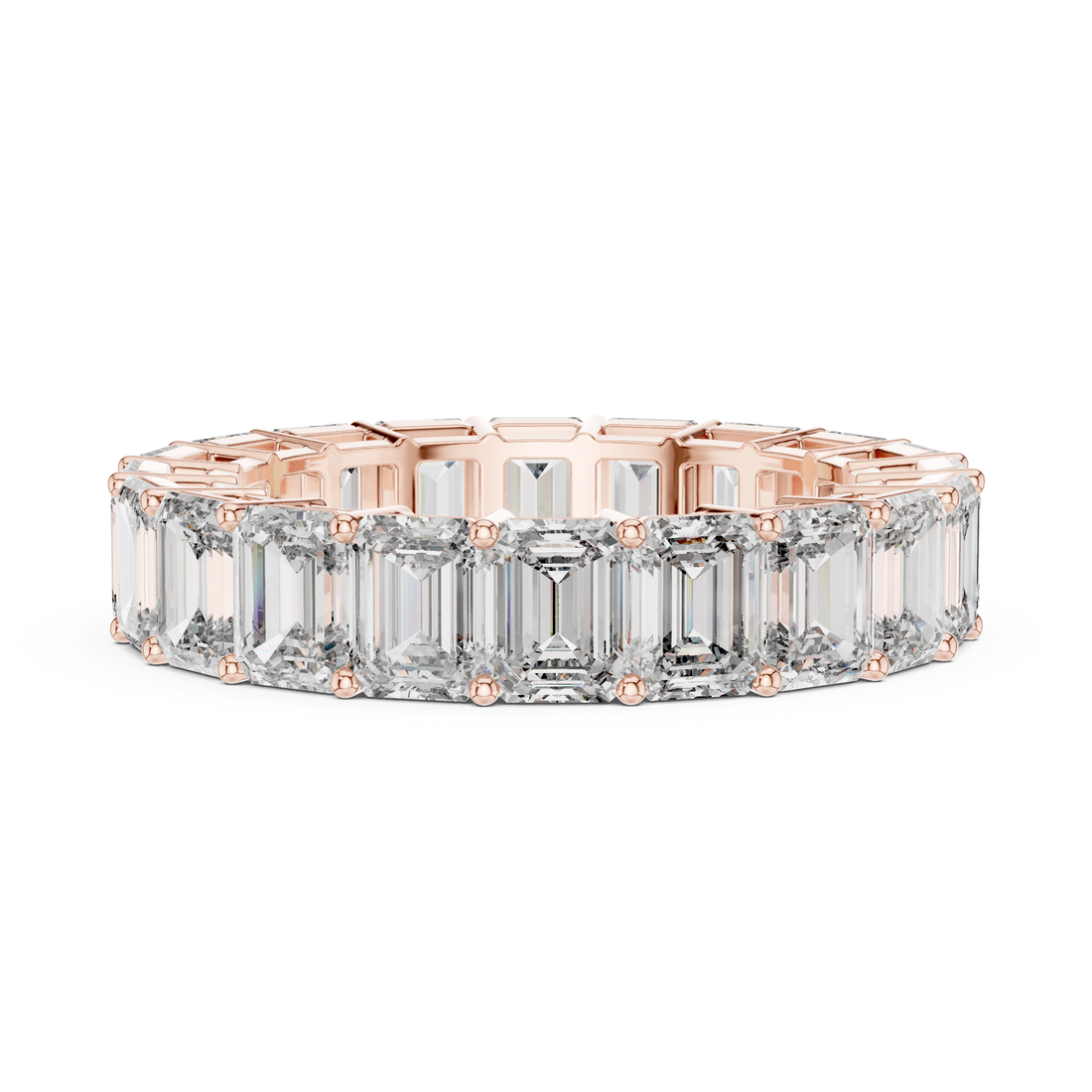 Emerald Cut Brilliant Moissanite Diamond VVS1 Eternity Band