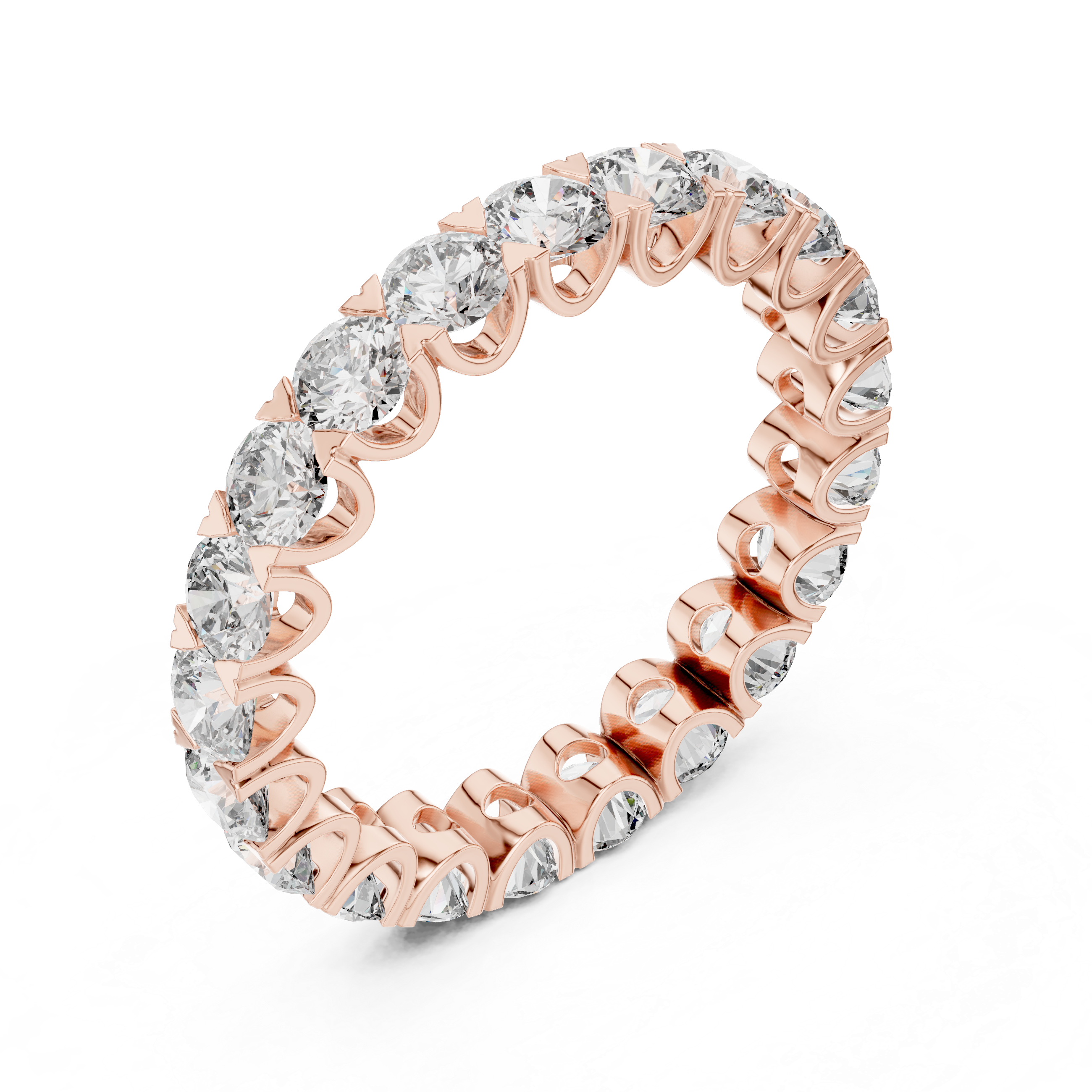 Round Cut Brilliant Moissanite Diamond VVS1 Eternity Band