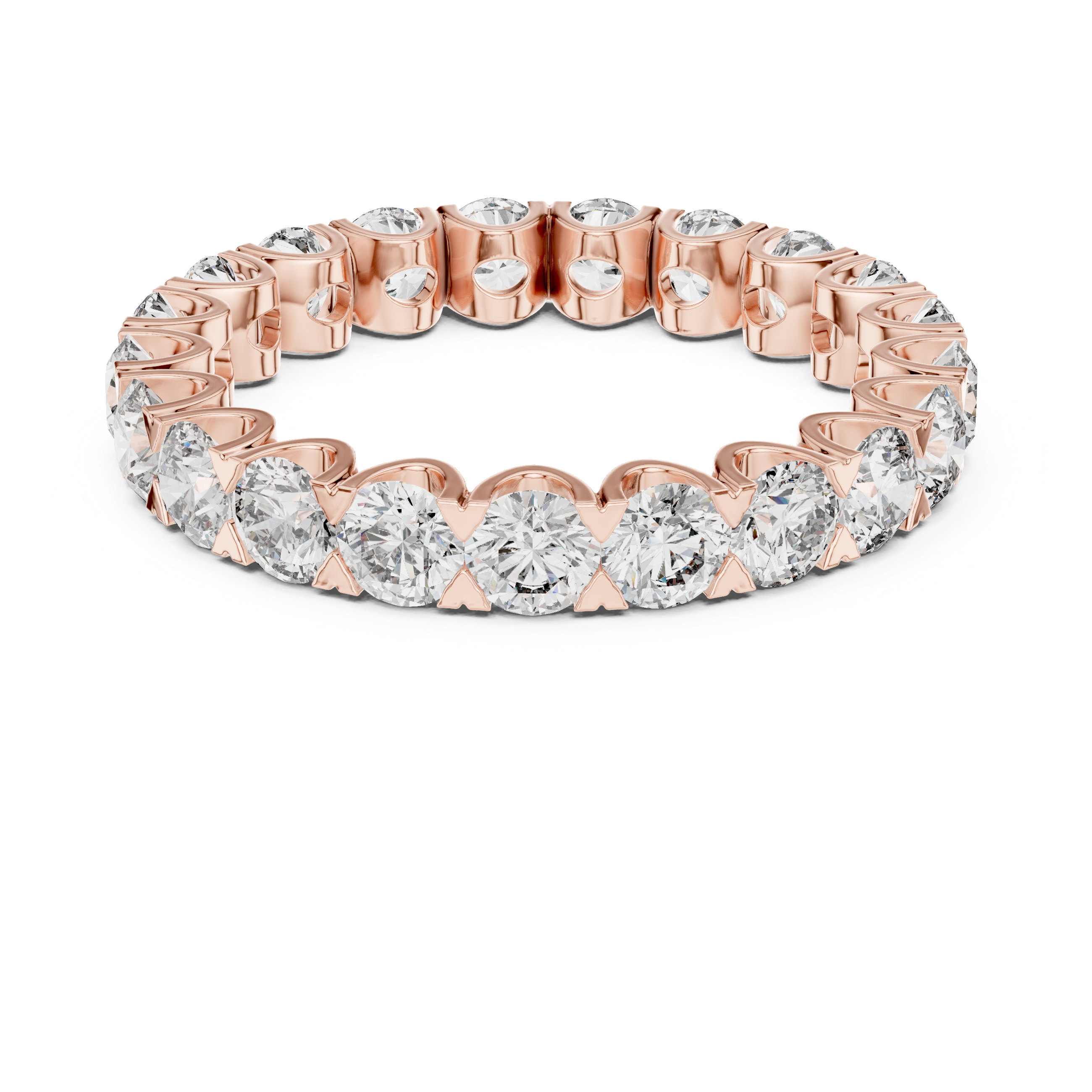Round Cut Brilliant Moissanite Diamond VVS1 Eternity Band