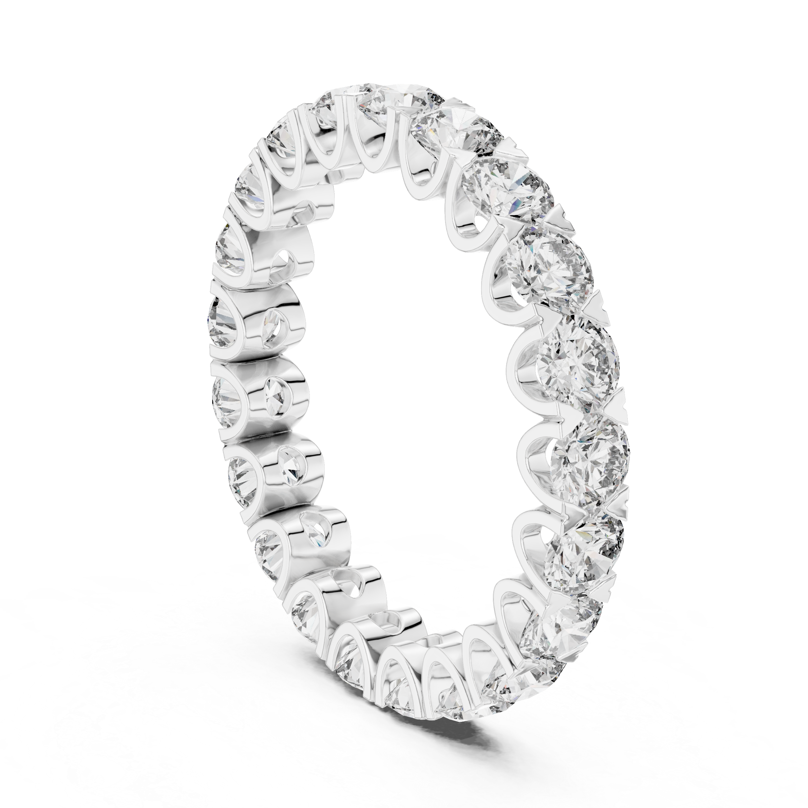 Round Cut Brilliant Moissanite Diamond VVS1 Eternity Band