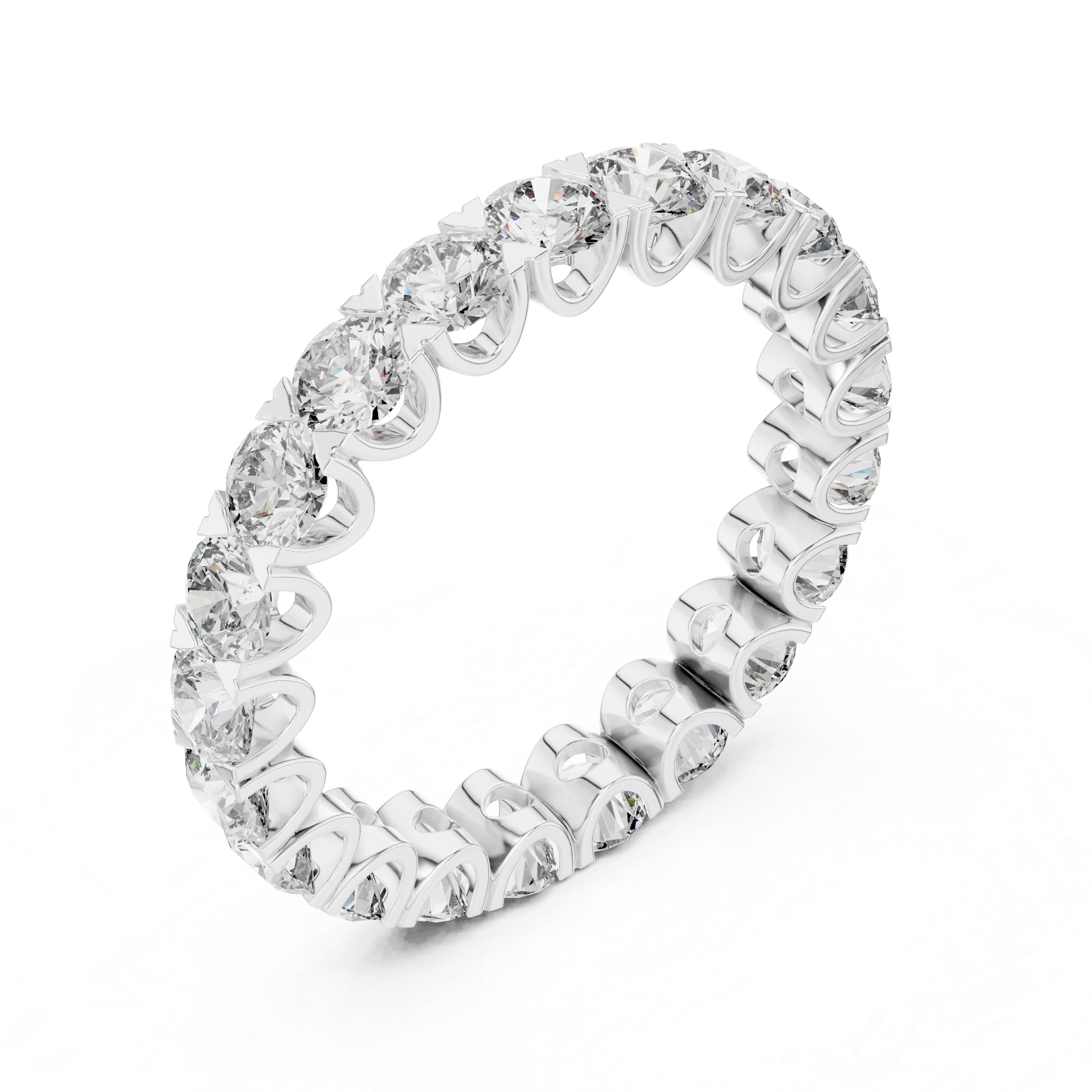 Round Cut Brilliant Moissanite Diamond VVS1 Eternity Band