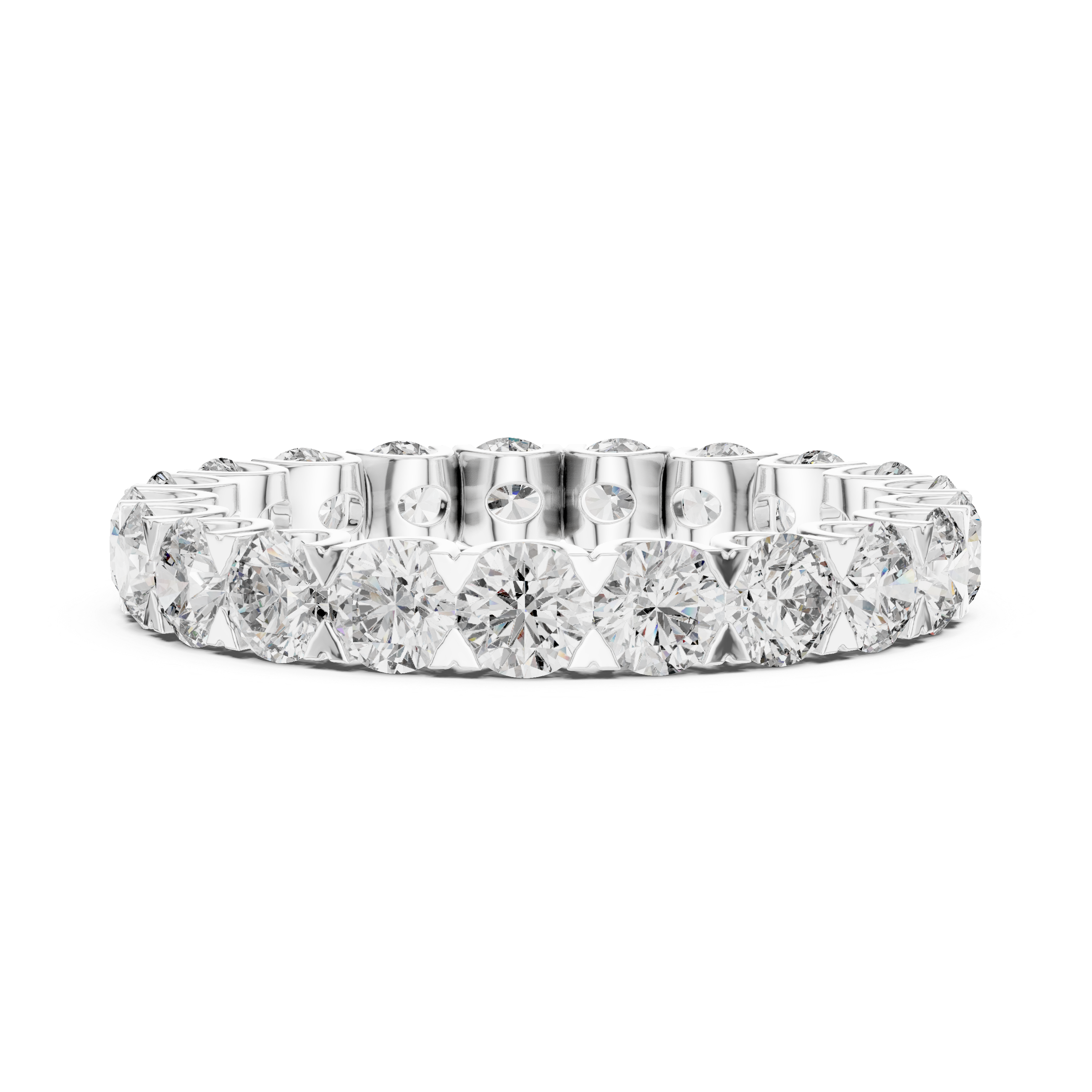 Round Cut Brilliant Moissanite Diamond VVS1 Eternity Band