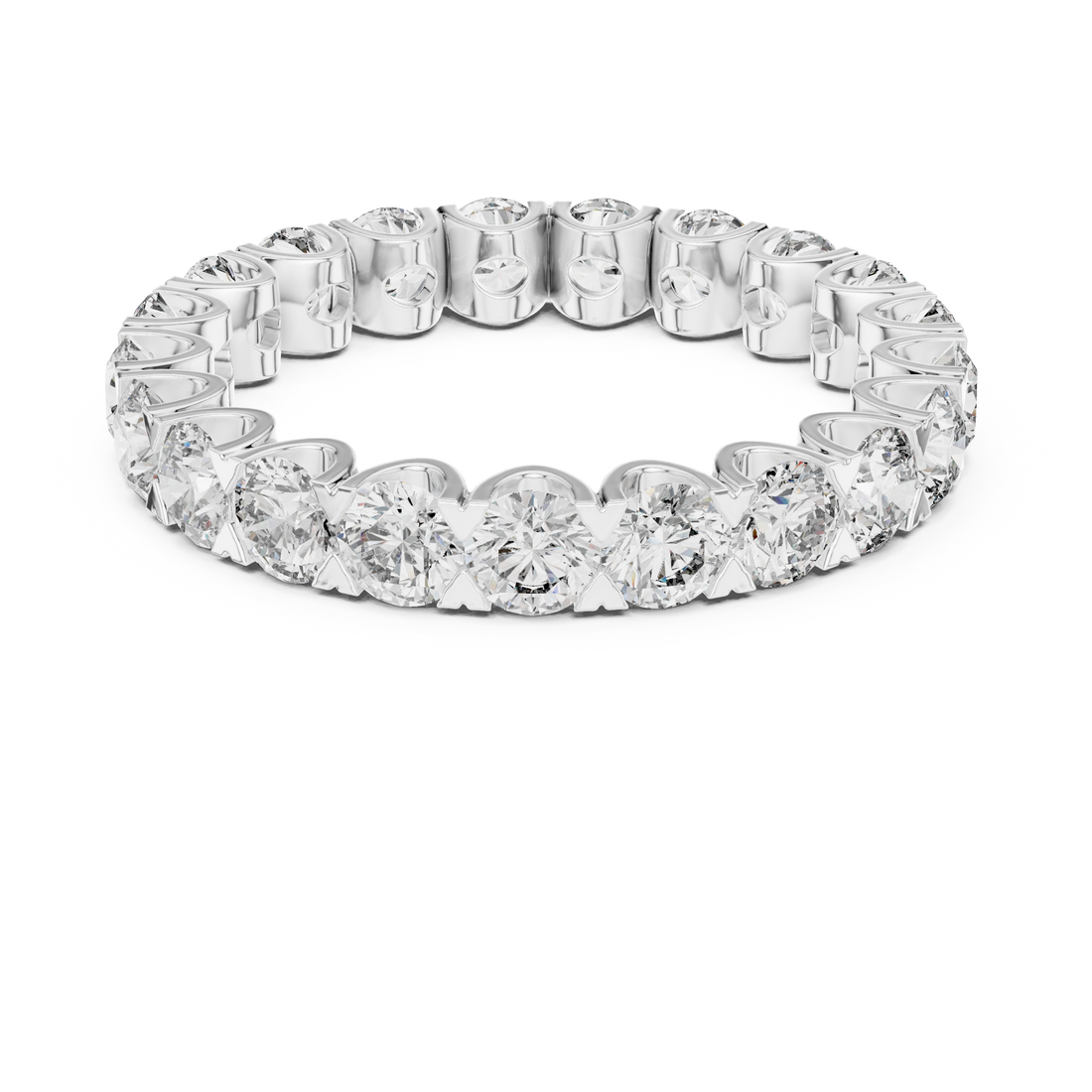Round Cut Brilliant Moissanite Diamond VVS1 Eternity Band