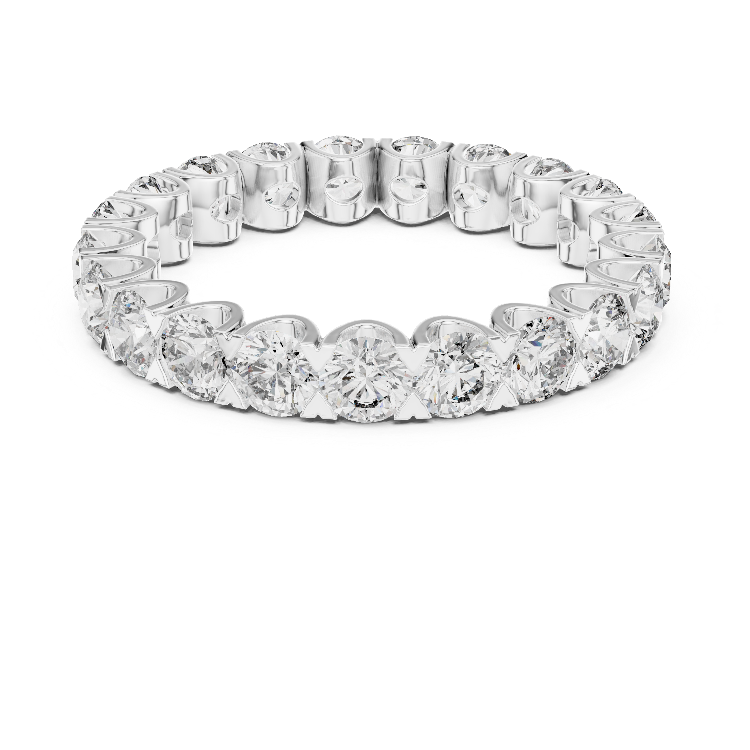 Round Cut Brilliant Moissanite Diamond VVS1 Eternity Band