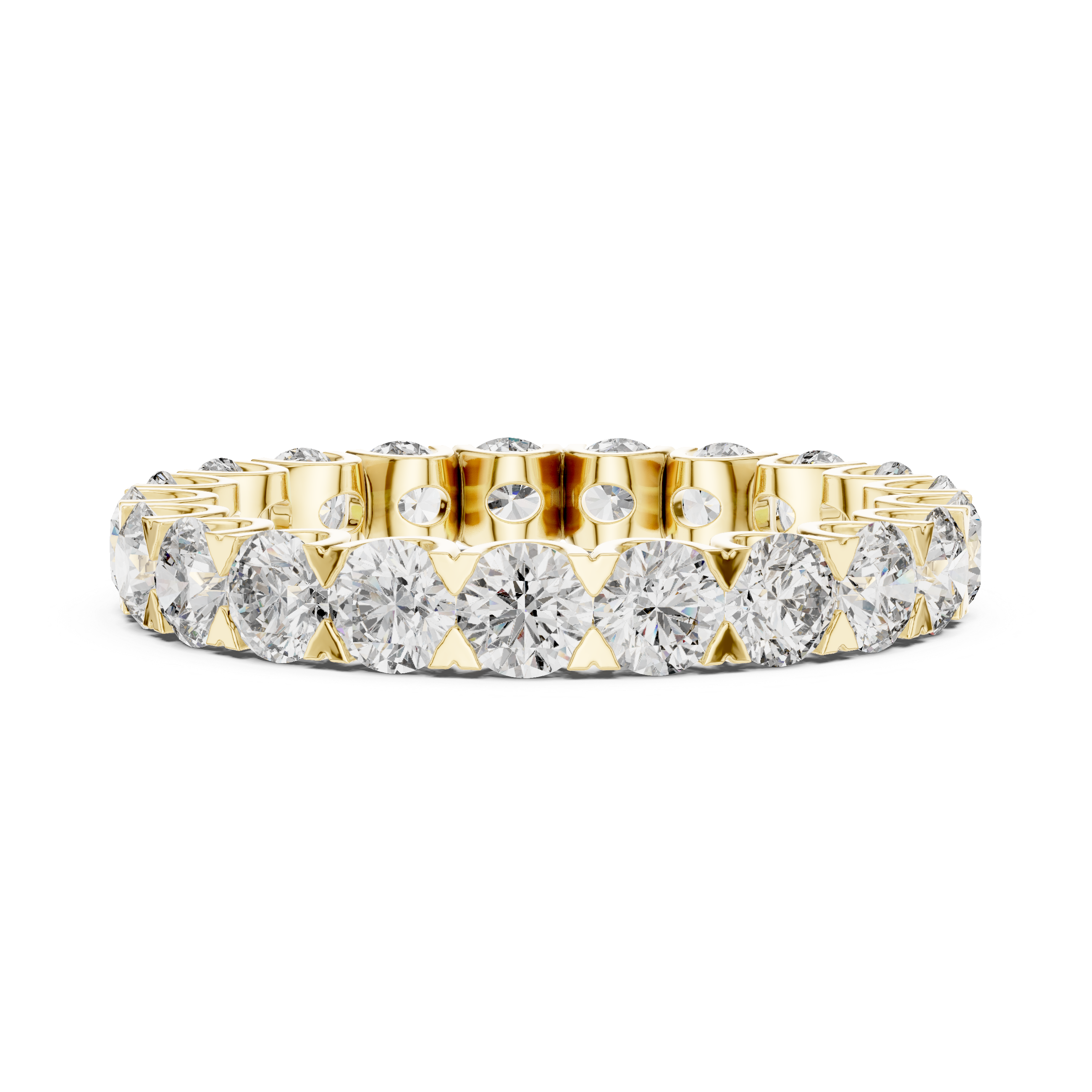 Round Cut Brilliant Moissanite Diamond VVS1 Eternity Band
