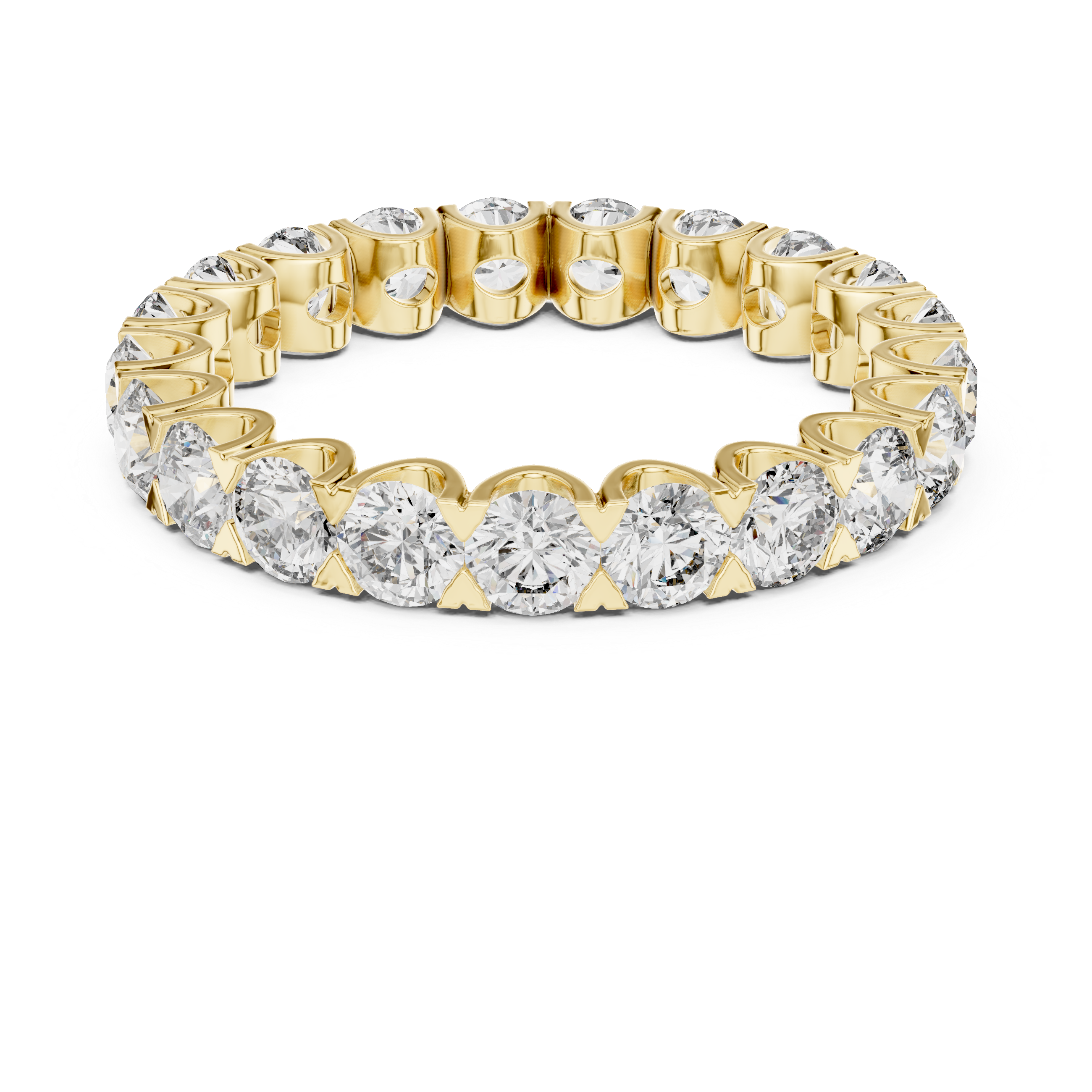 Round Cut Brilliant Moissanite Diamond VVS1 Eternity Band