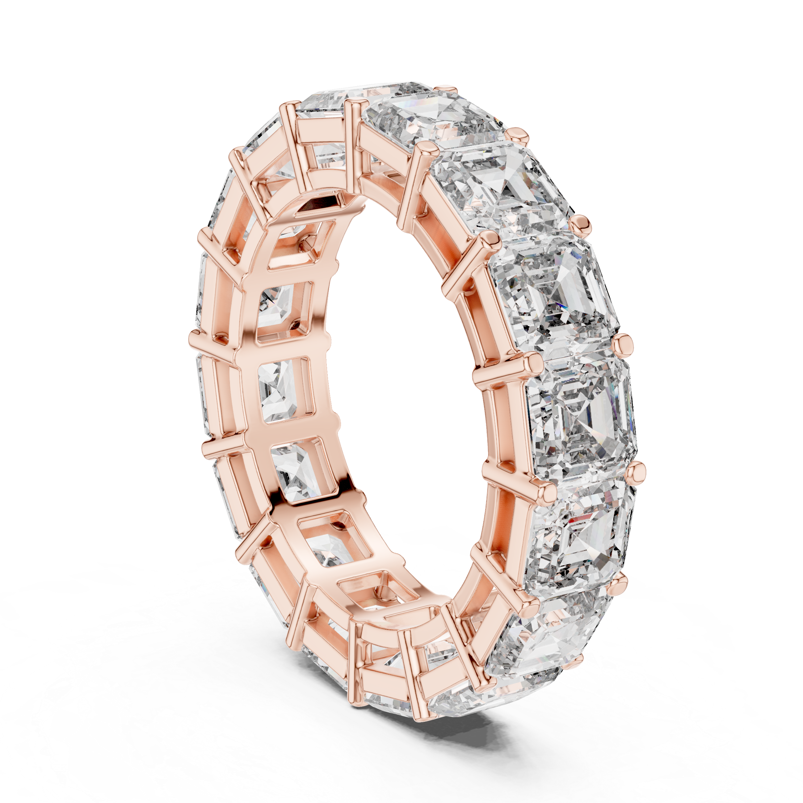 Asscher Cut Brilliant Moissanite Diamond VVS1 Eternity Band