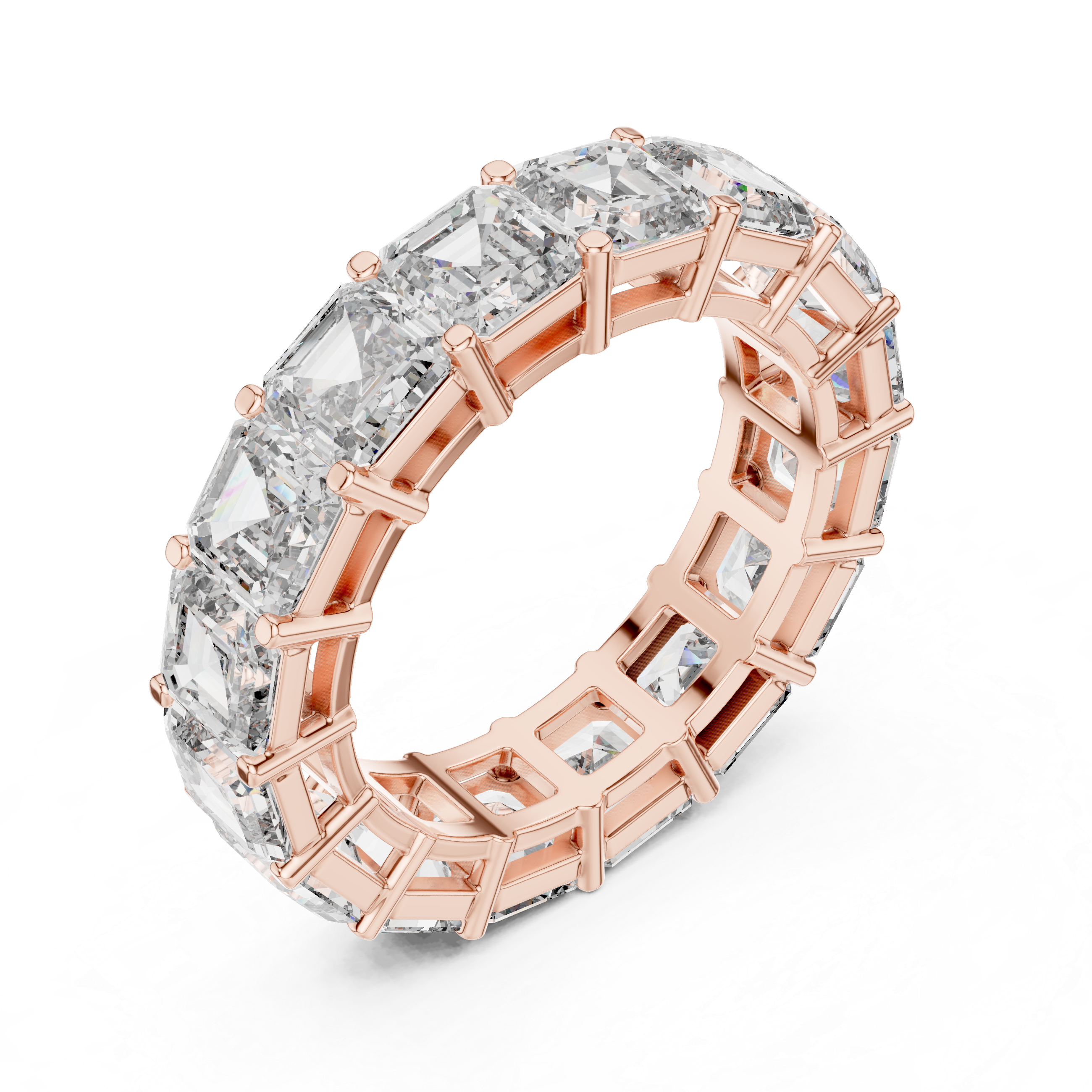 Asscher Cut Brilliant Moissanite Diamond VVS1 Eternity Band