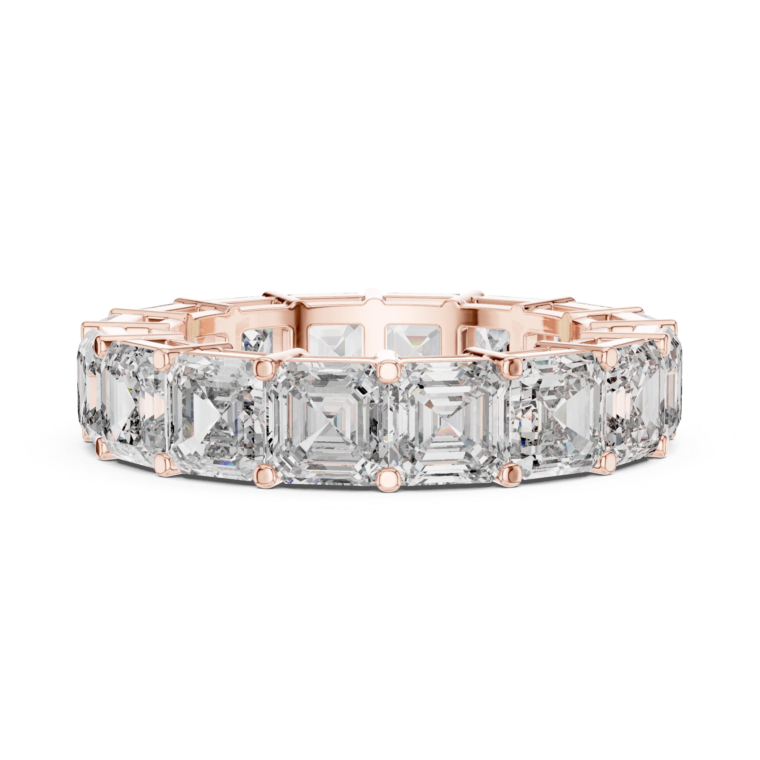 Asscher Cut Brilliant Moissanite Diamond VVS1 Eternity Band