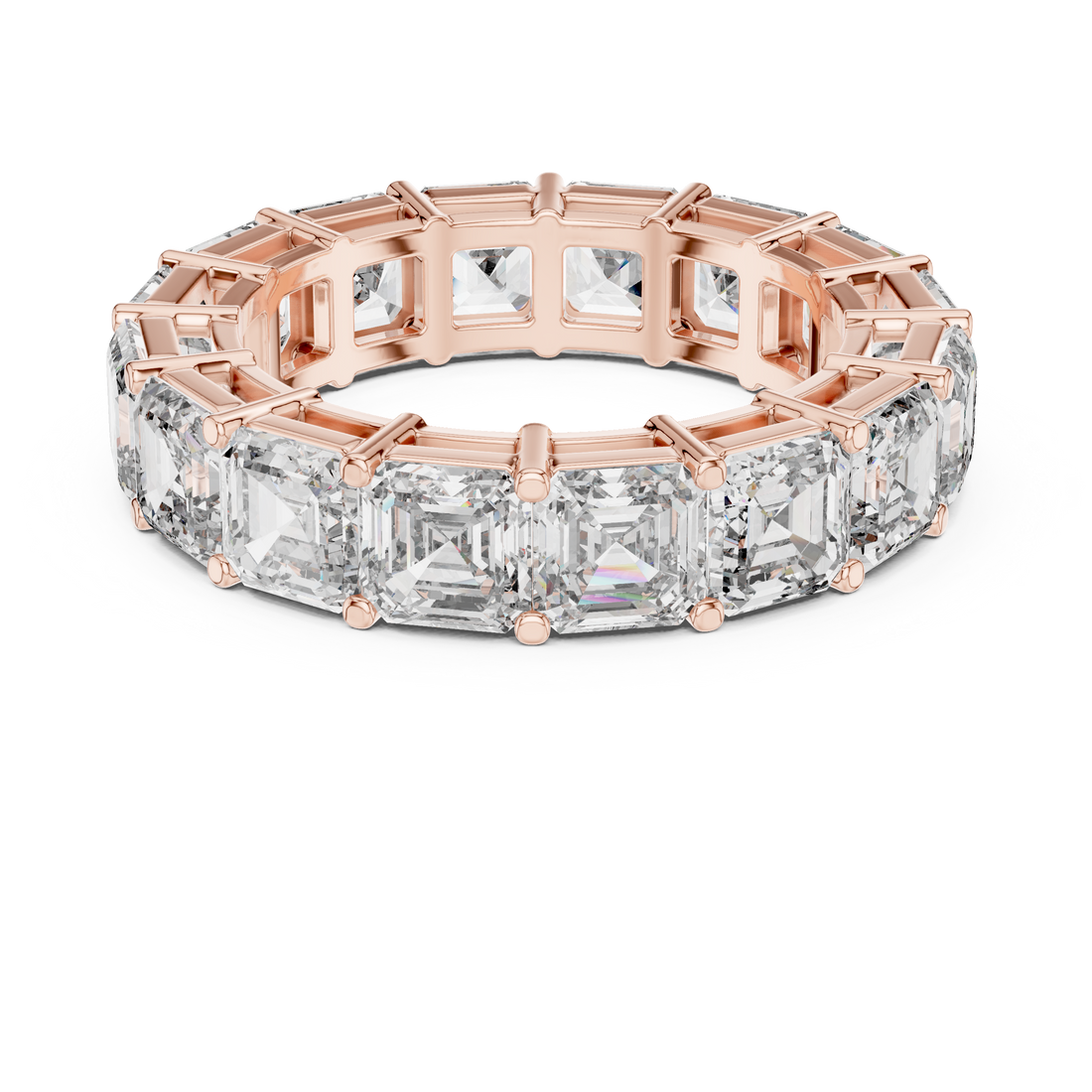 Asscher Cut Brilliant Moissanite Diamond VVS1 Eternity Band