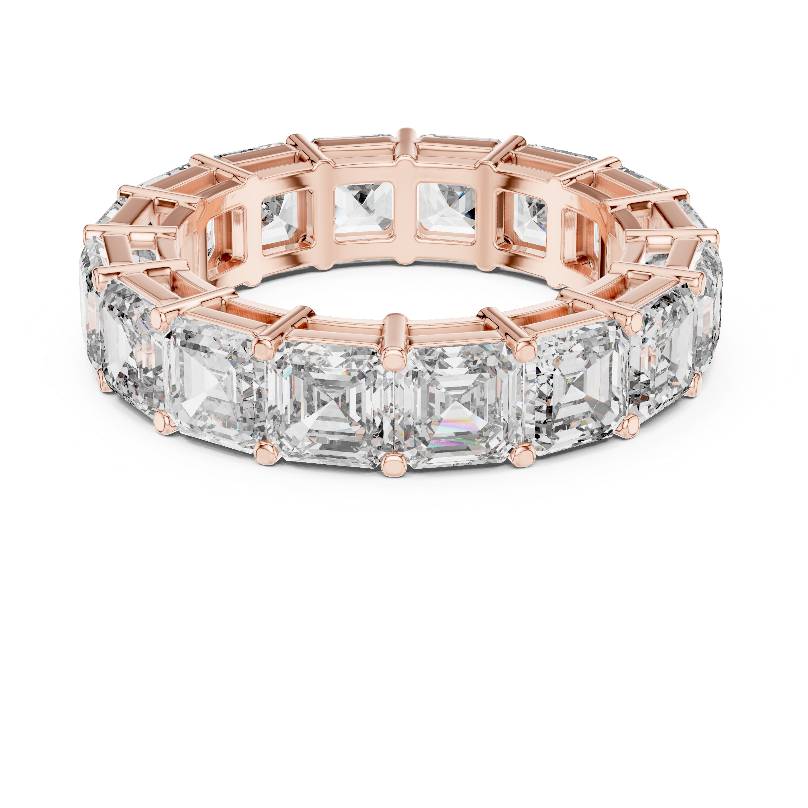 Asscher Cut Brilliant Moissanite Diamond VVS1 Eternity Band