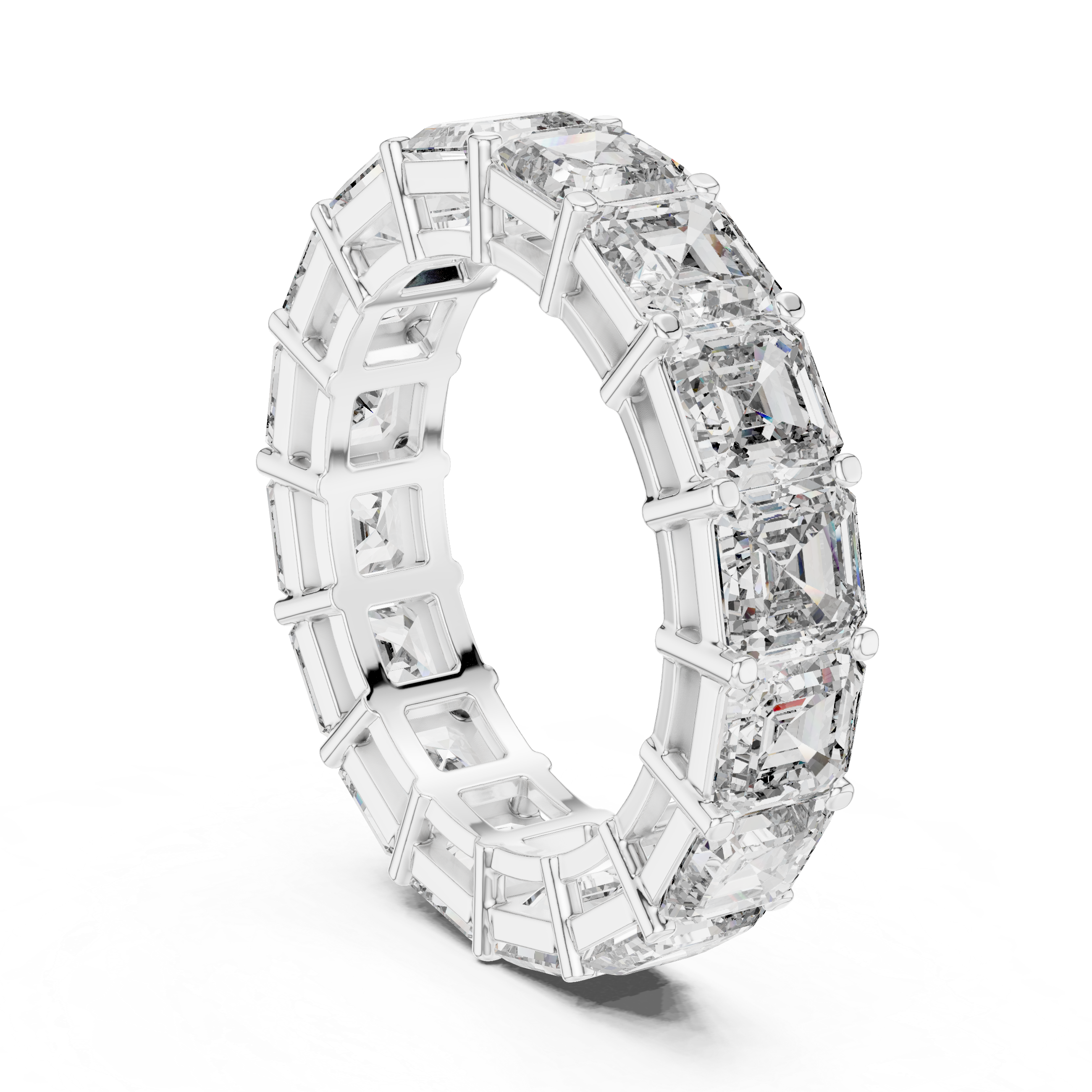Asscher Cut Brilliant Moissanite Diamond VVS1 Eternity Band