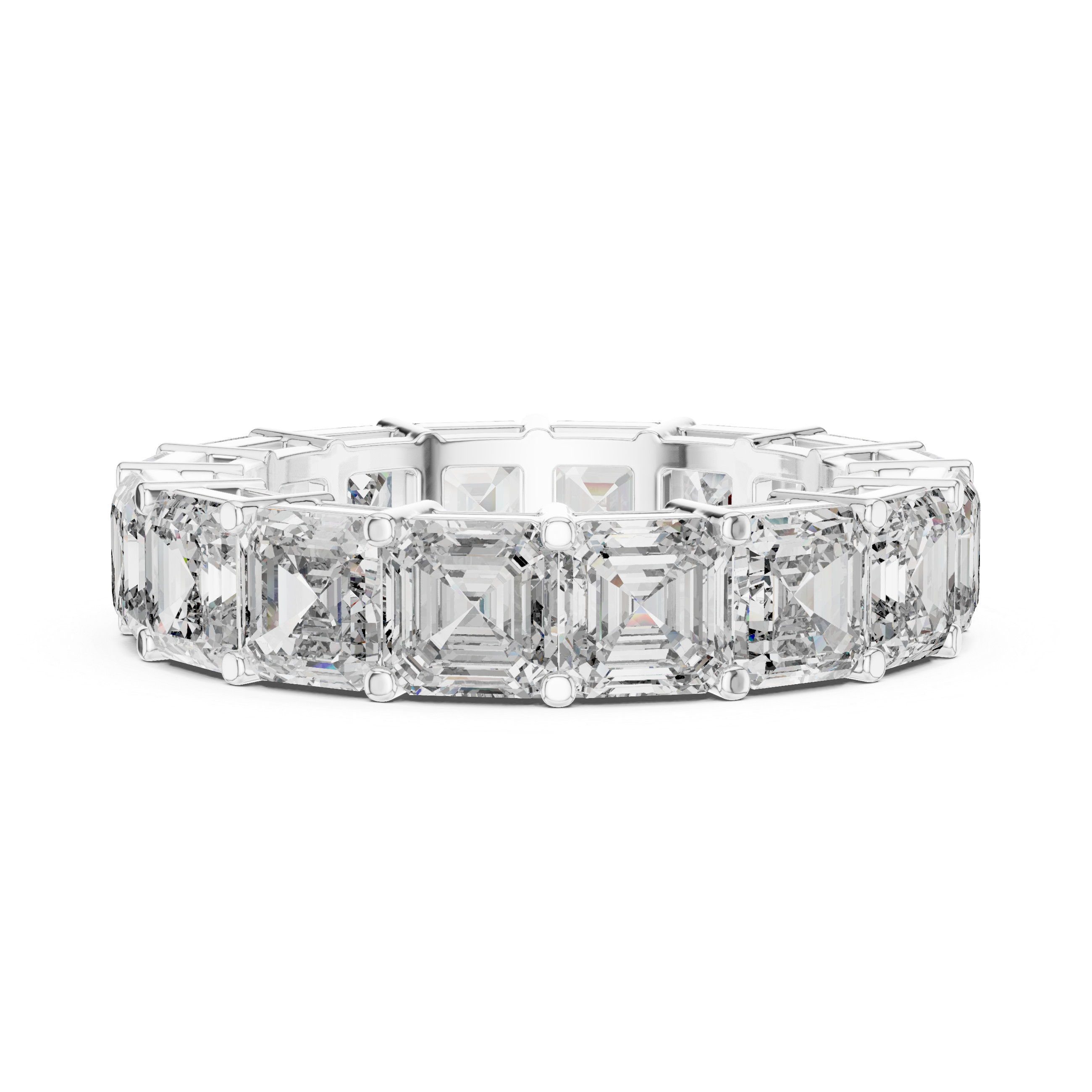 Asscher Cut Brilliant Moissanite Diamond VVS1 Eternity Band
