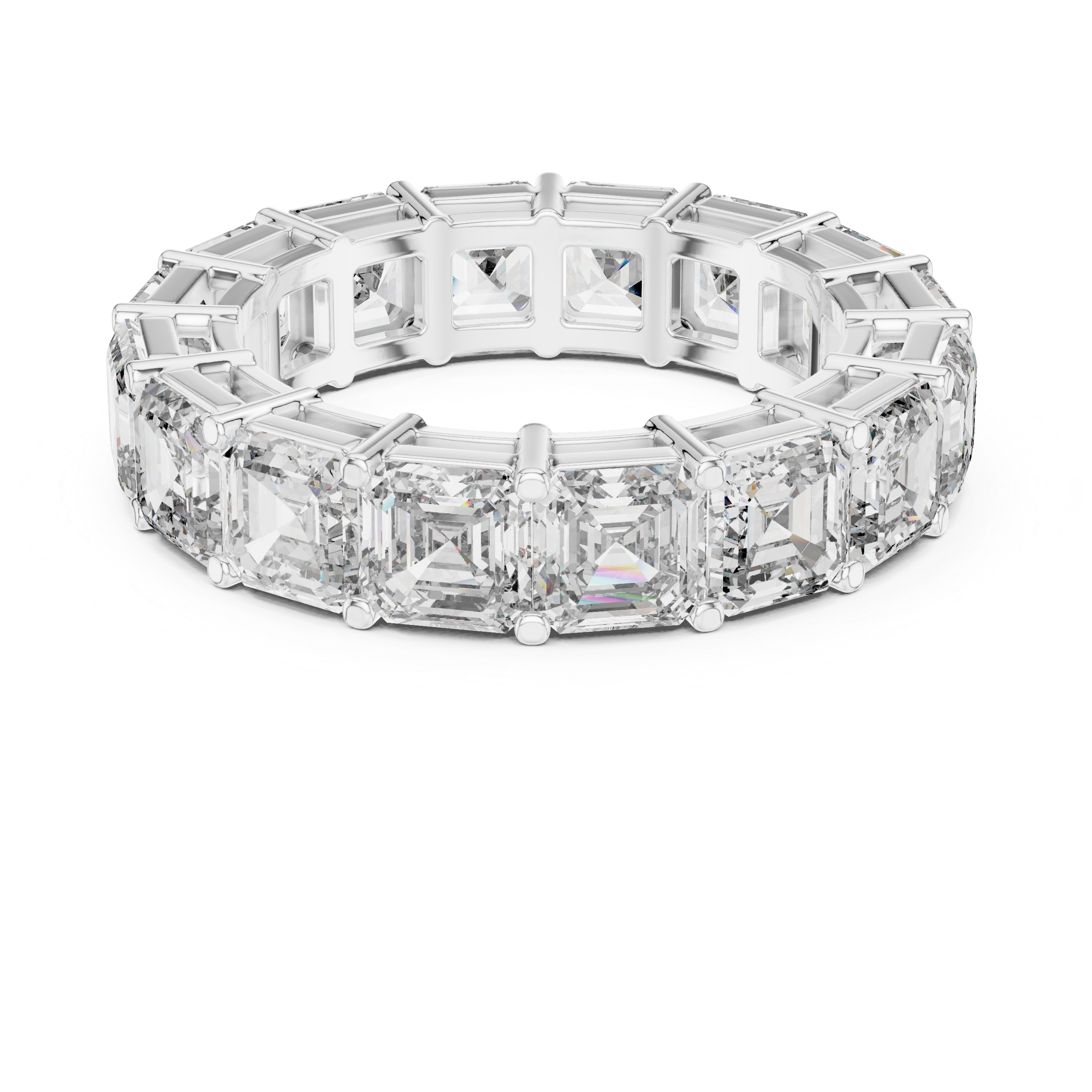 Asscher Cut Brilliant Moissanite Diamond VVS1 Eternity Band
