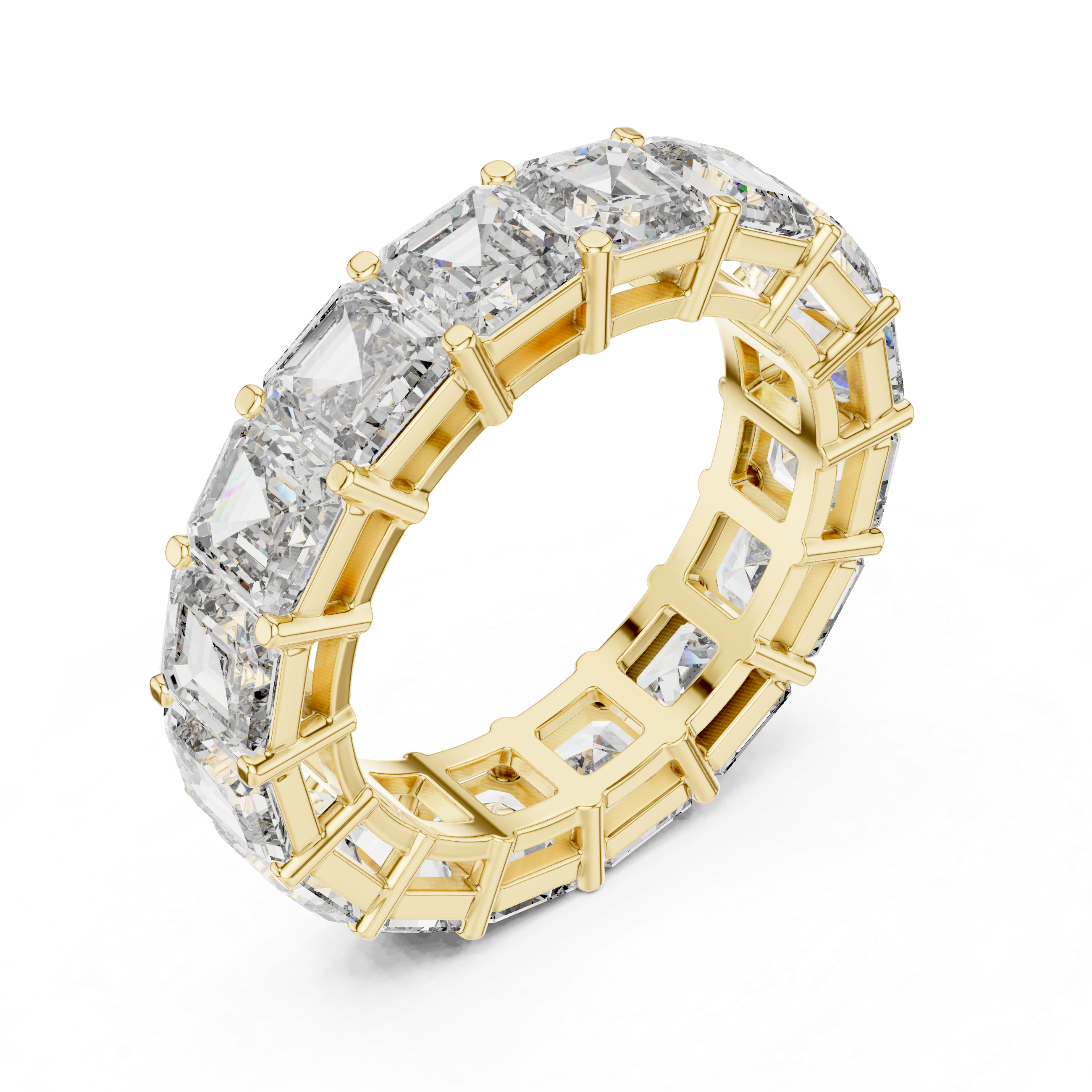 Asscher Cut Brilliant Moissanite Diamond VVS1 Eternity Band