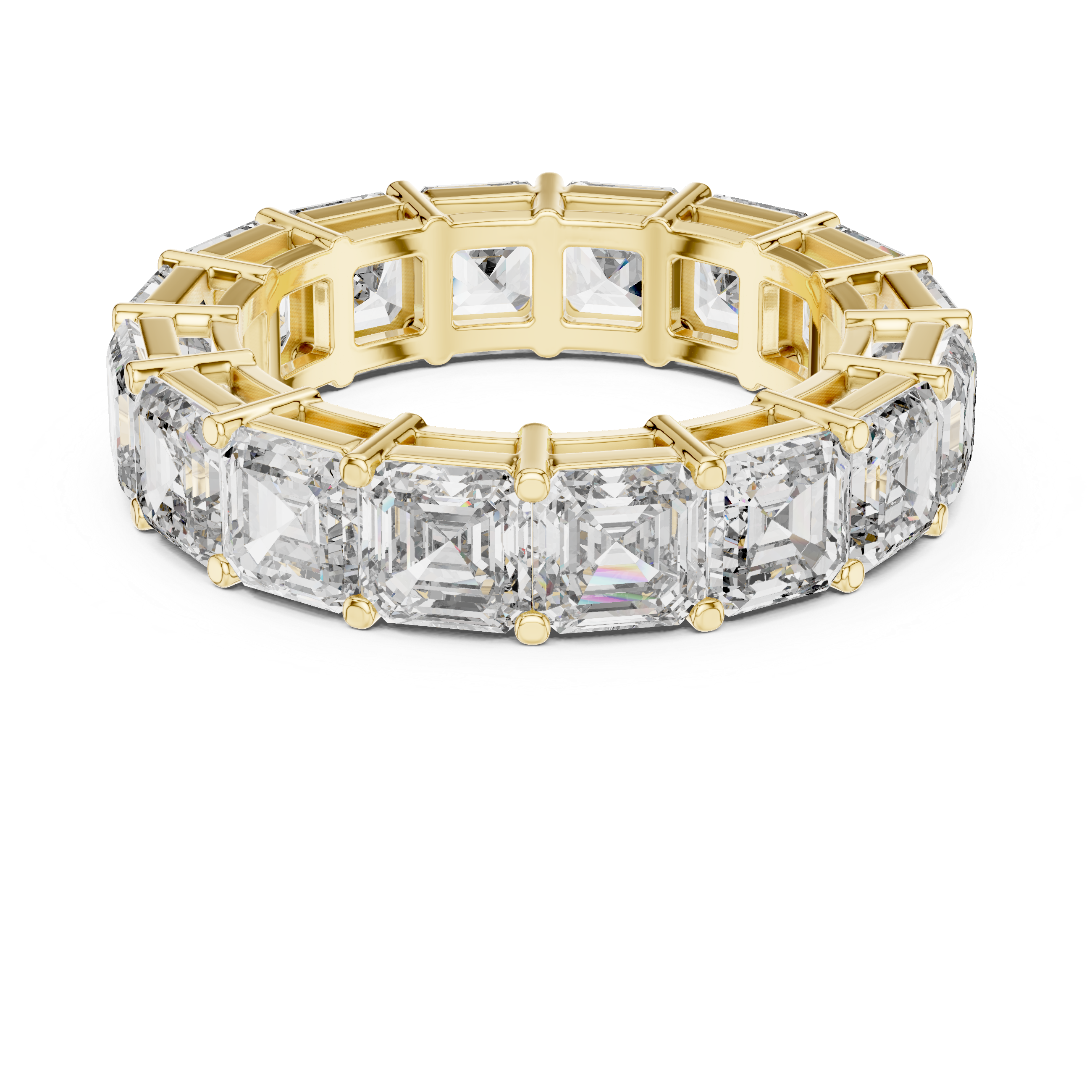Asscher Cut Brilliant Moissanite Diamond VVS1 Eternity Band
