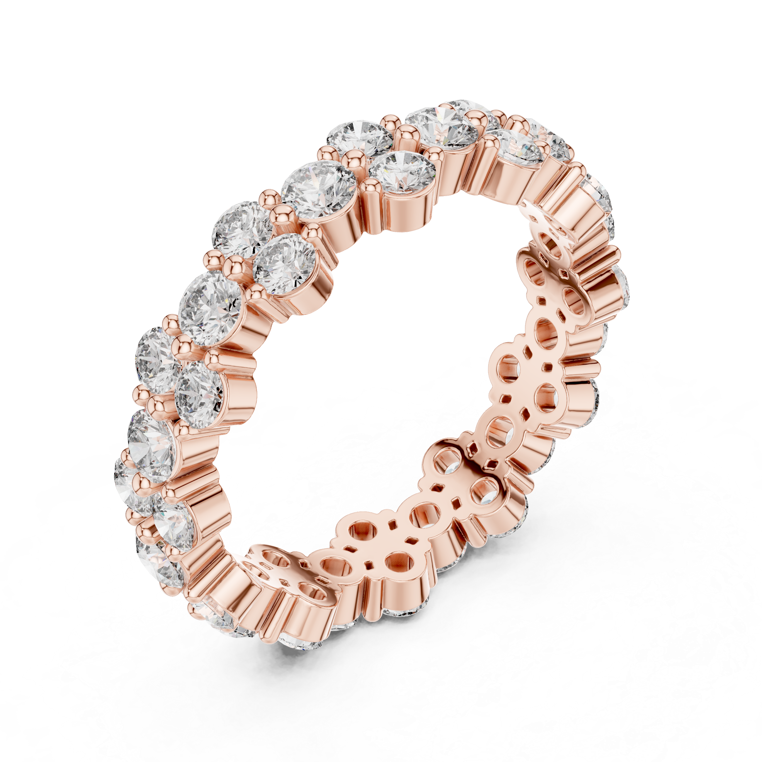 Round Cut Brilliant Moissanite Diamond VVS1 Eternity Band