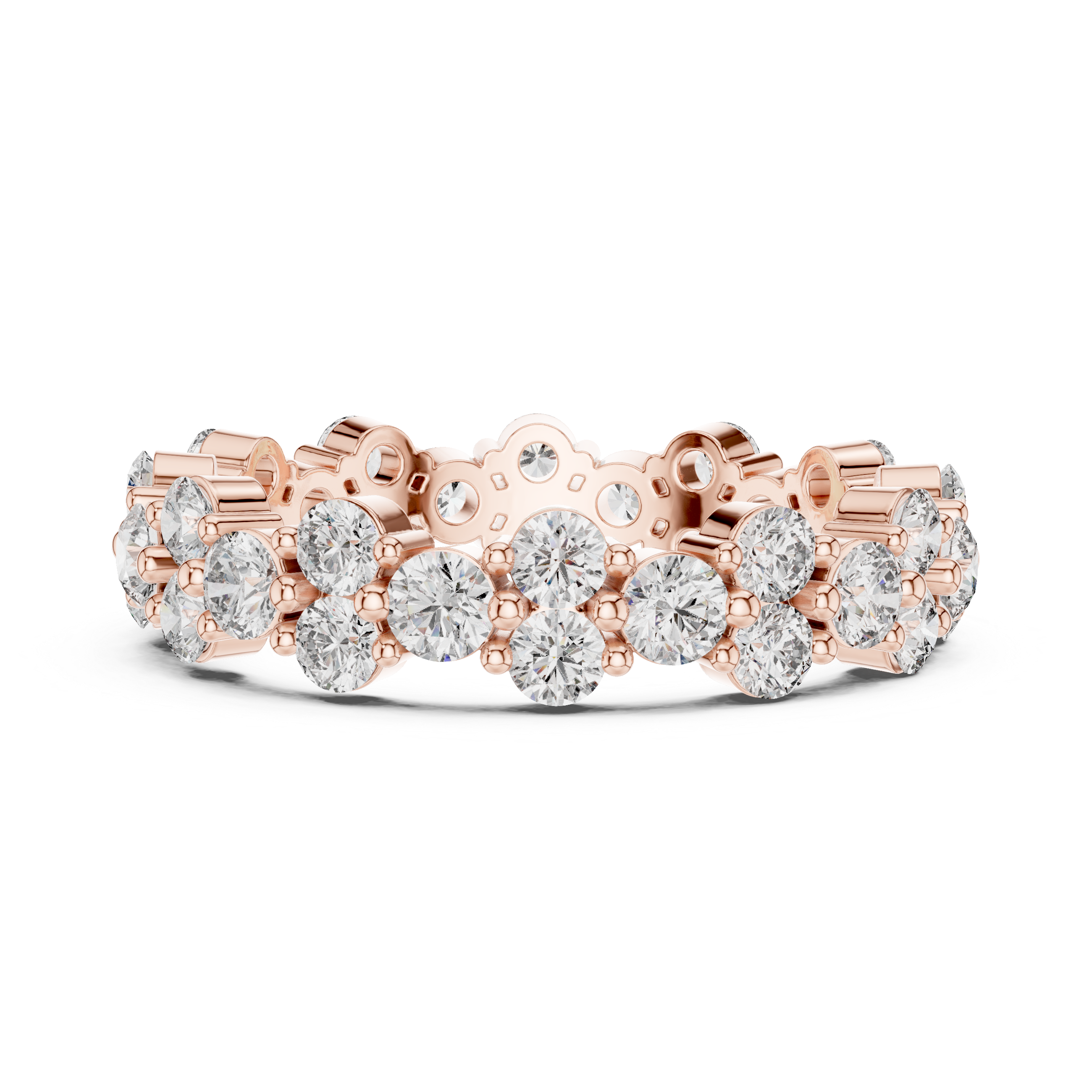 Round Cut Brilliant Moissanite Diamond VVS1 Eternity Band